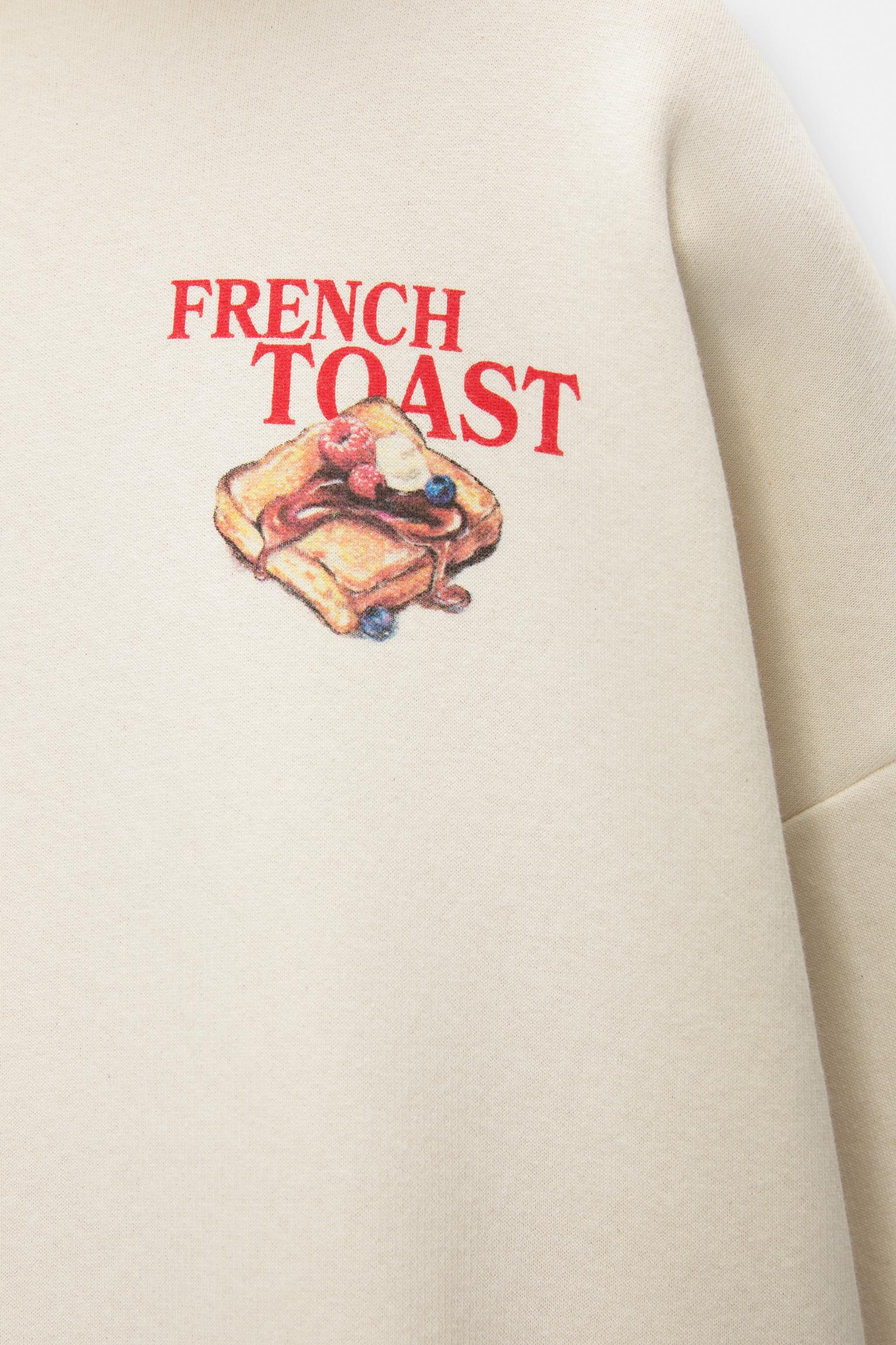 French toast baskılı ve kapüşonlu sweatshirt_1