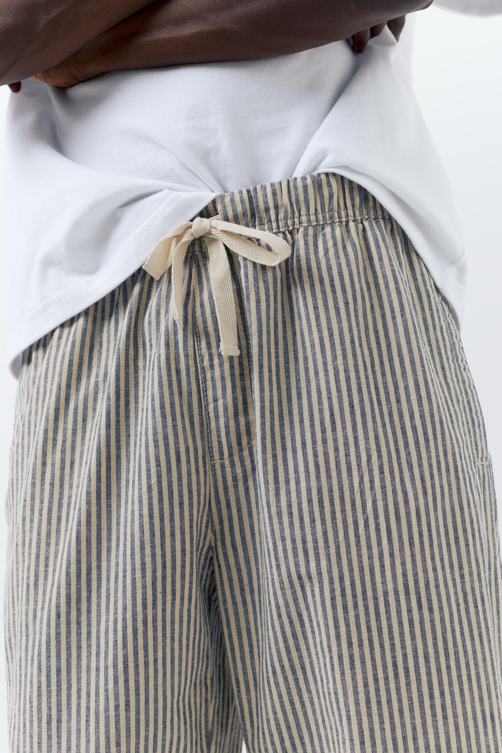 Rustik çizgili jogger pantolon - Görsel 12