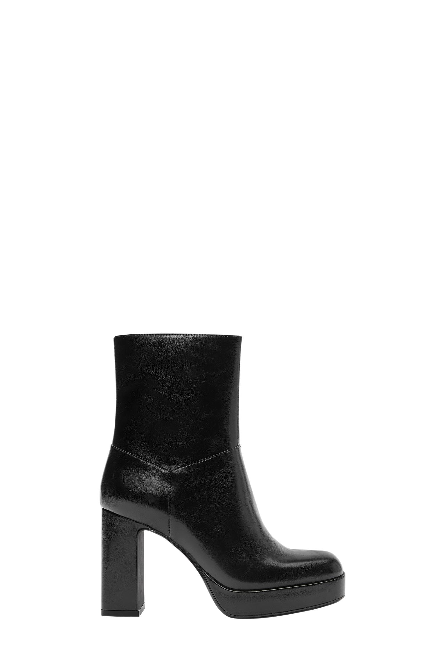 Platform high-heel ankle boots — Black