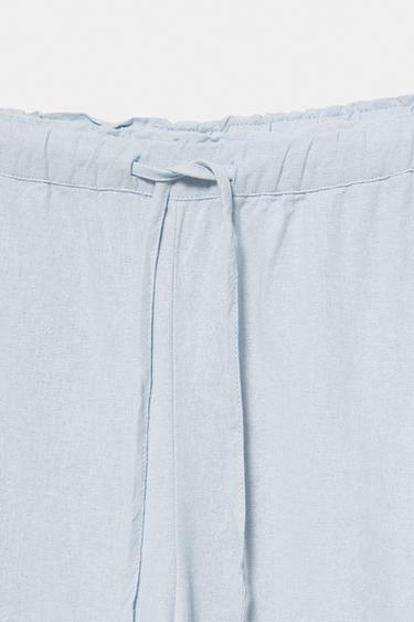 Elasticated waist culottes — Sky blue 3