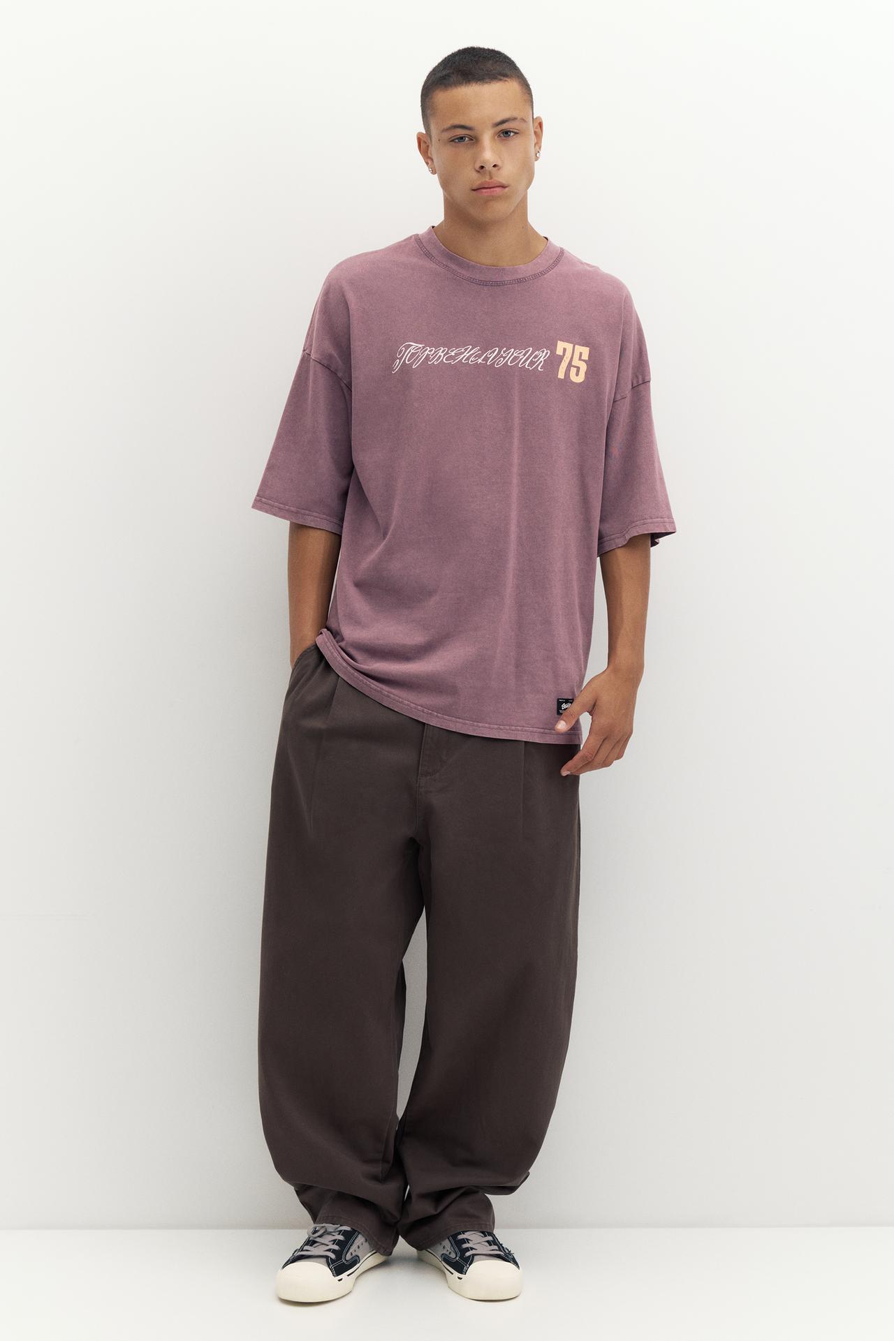 Oversize T-shirt with graphic — Mauve