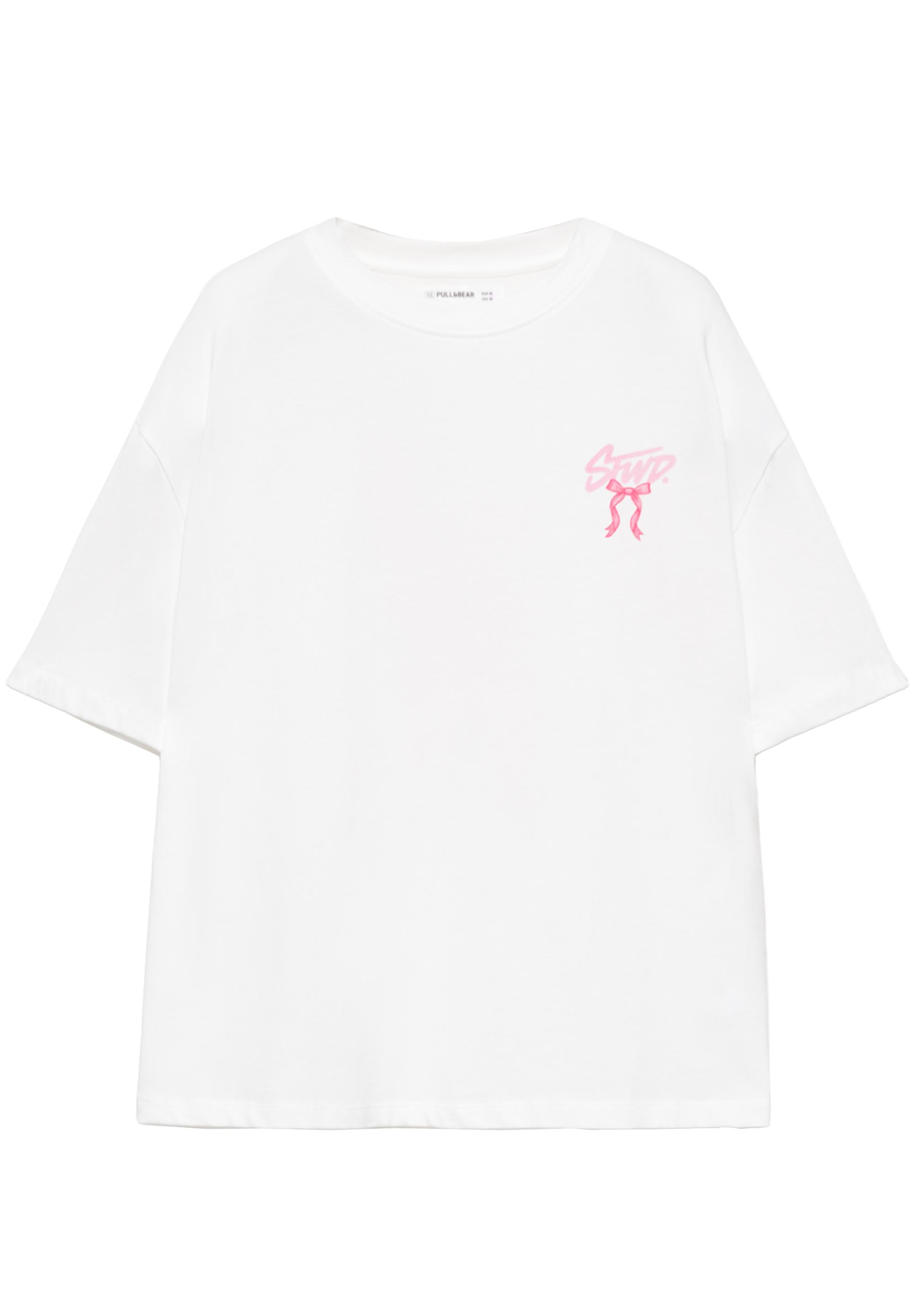 STWD bow T-shirt — Ecru