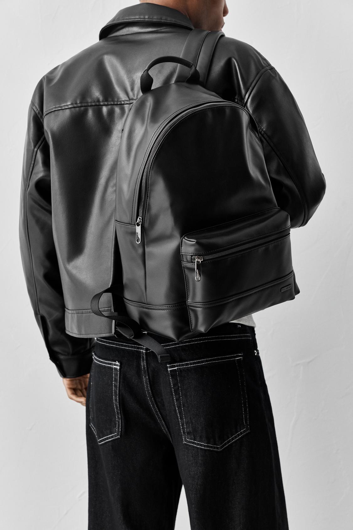 black leather backpack pull and bear MINNY with heart charm Adelle Latvia Near or far the X Women's Black Bags | Pull&Bear