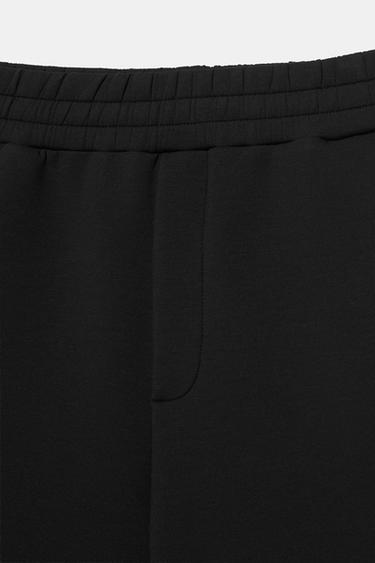 Neoprene-effect jogger Bermuda shorts — Black 10