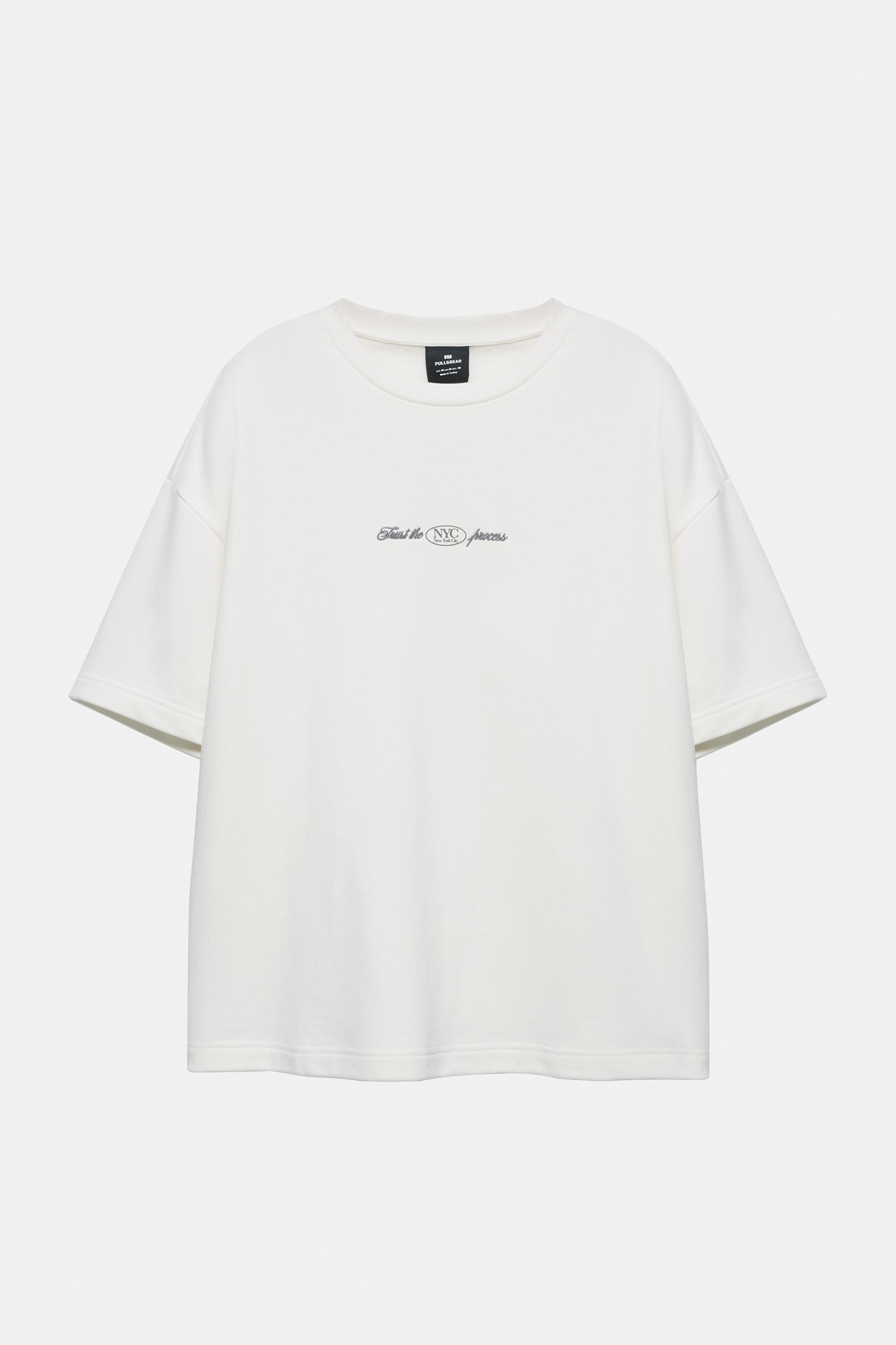 Nakışlı kısa kollu sweatshirt - Görsel 2