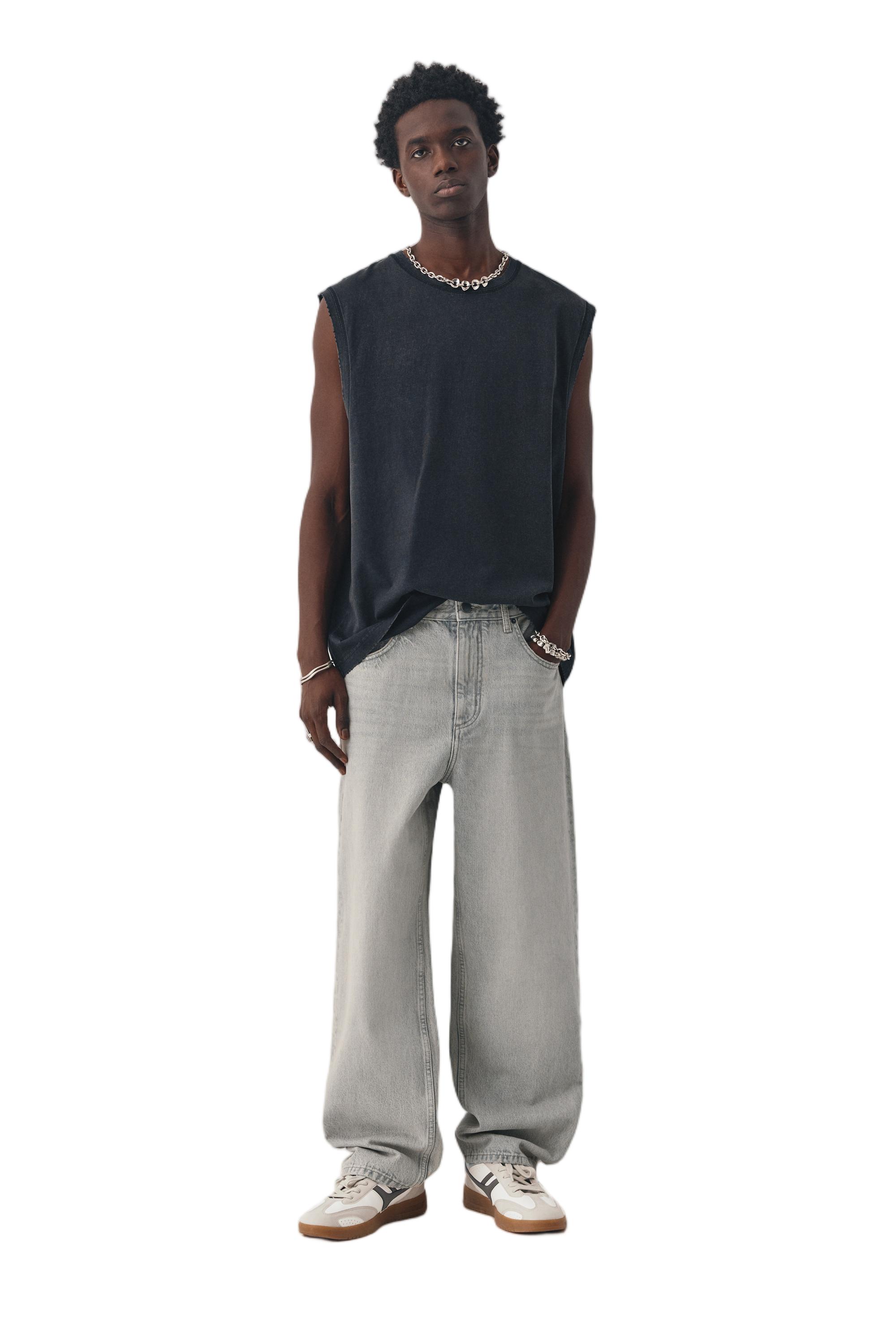 Baggy jeans — Pale grey