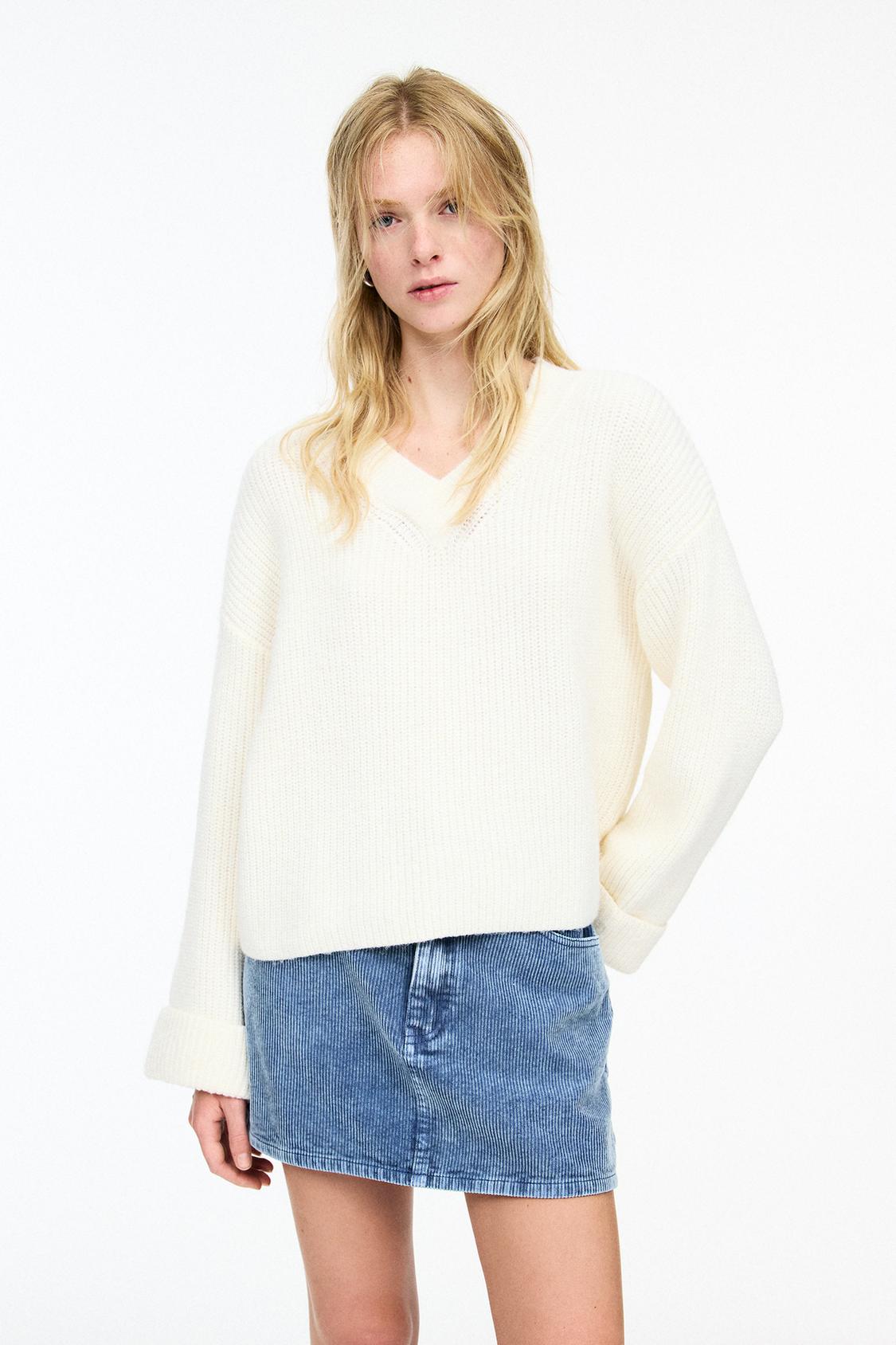 Bardot Jersey Pull&bear Mujer Jersey Punto Perlado PULL&BEAR