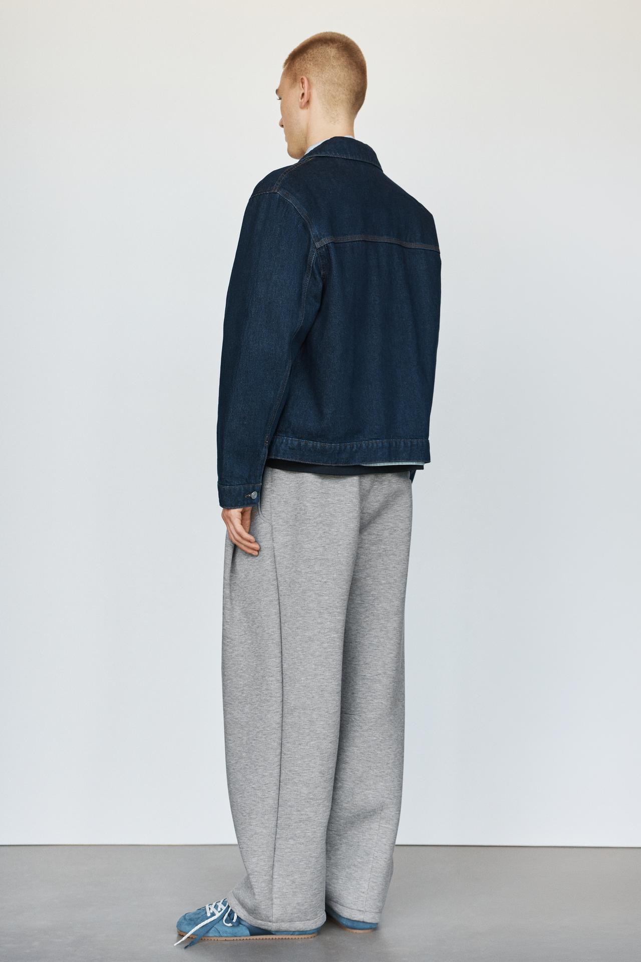 Neoprene-effect darted trousers — Grey marl