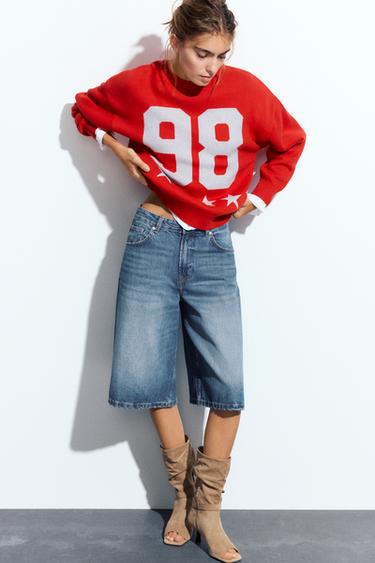 Low-rise denim jorts — Dark blue 4