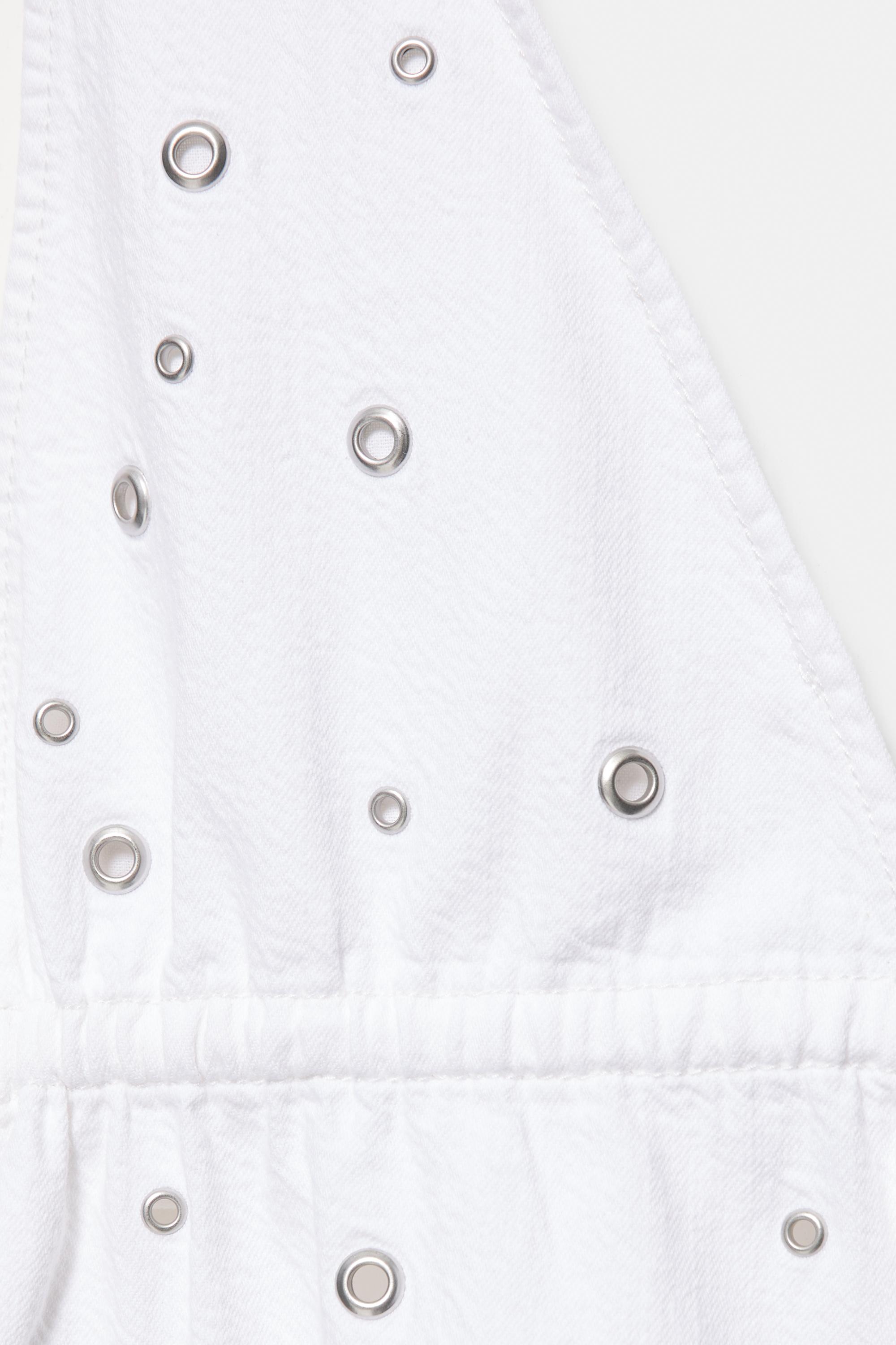Eyelet halter top — White