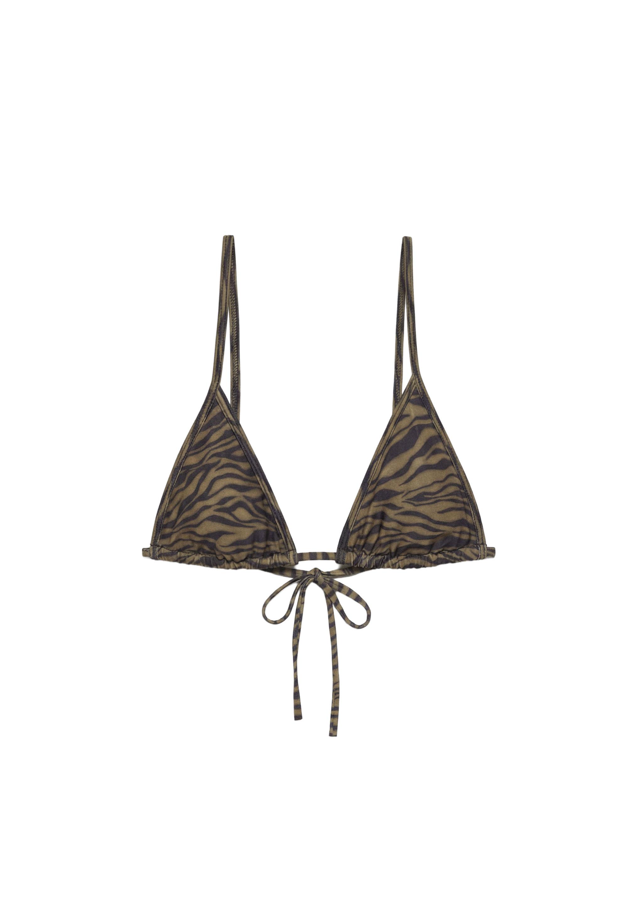 Zebra desenli bikini üstü - Görsel 8