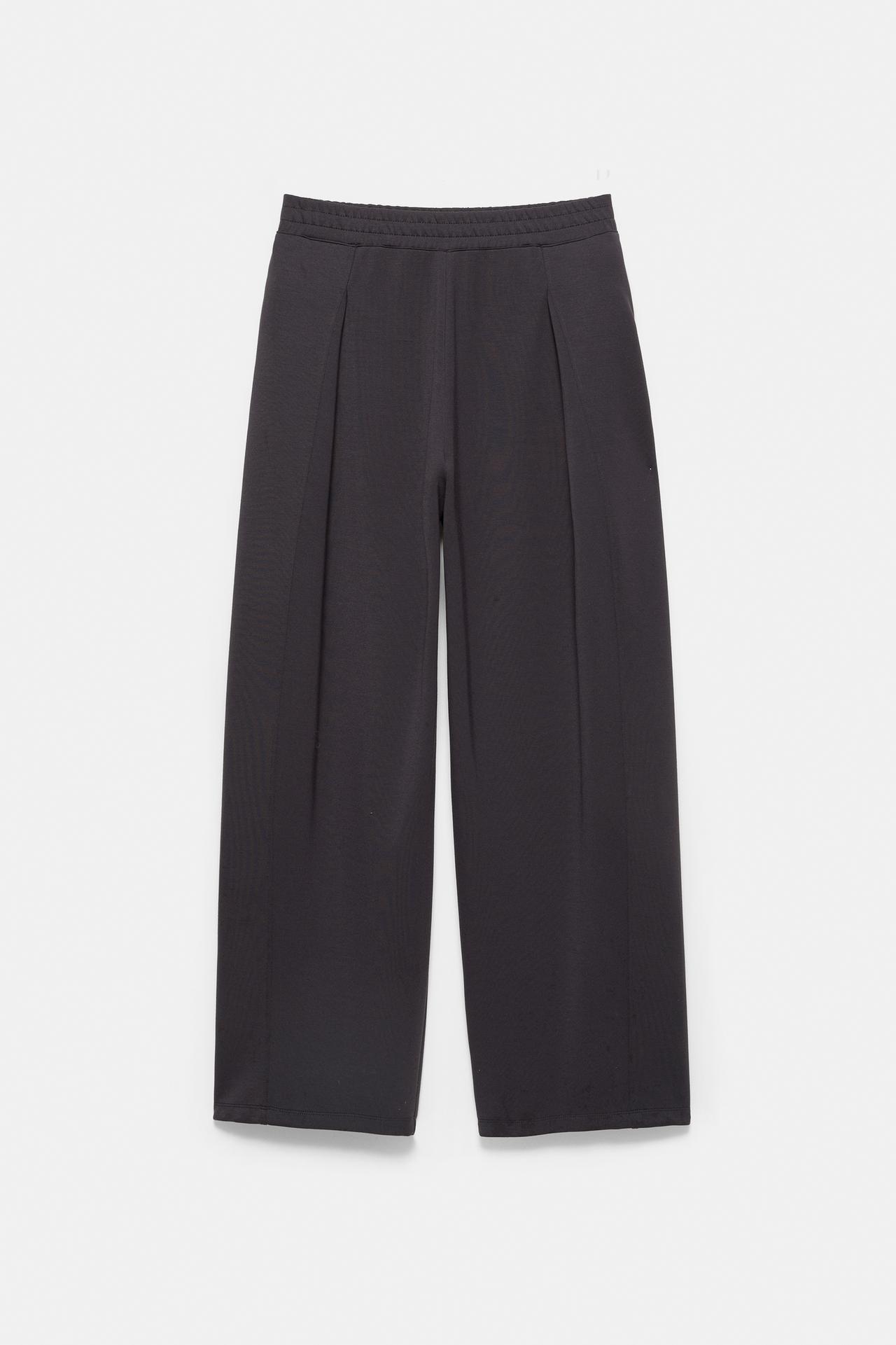 Wide-leg trousers with darts — Anthracite grey