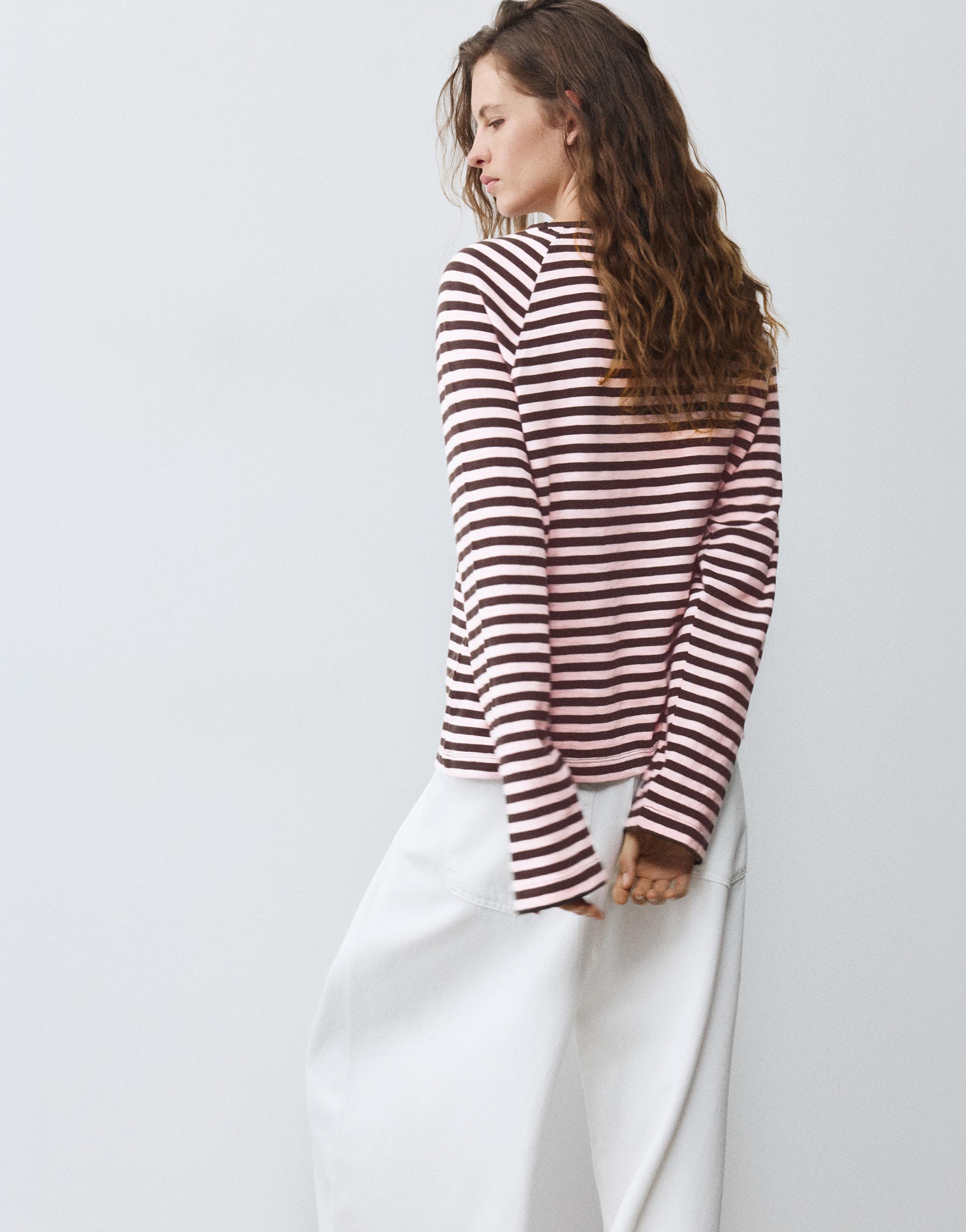 Long sleeve raglan T-shirt — Striped