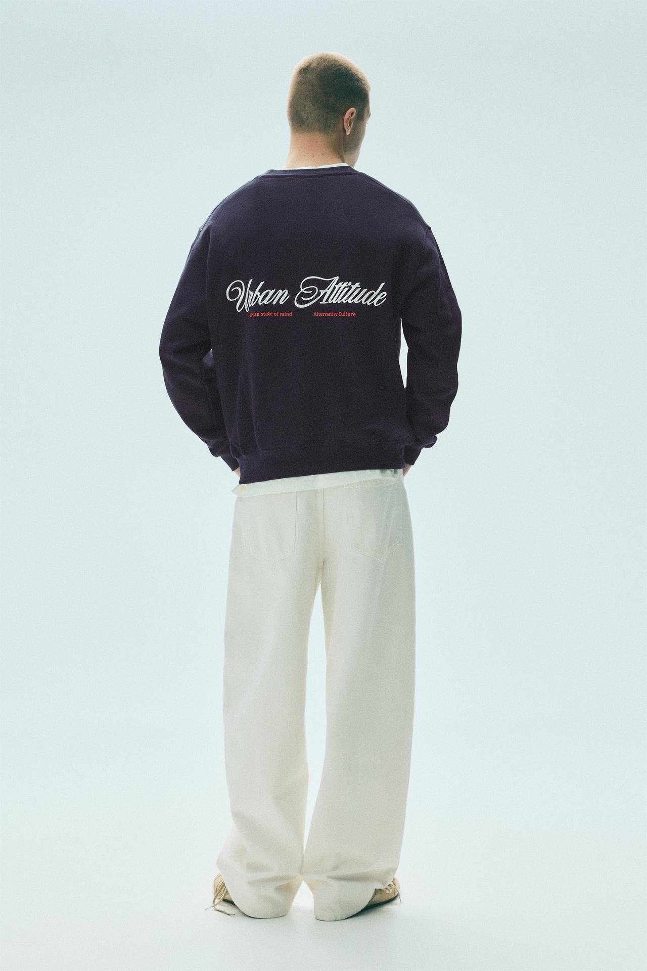 Boxy graphic sweatshirt — Navy