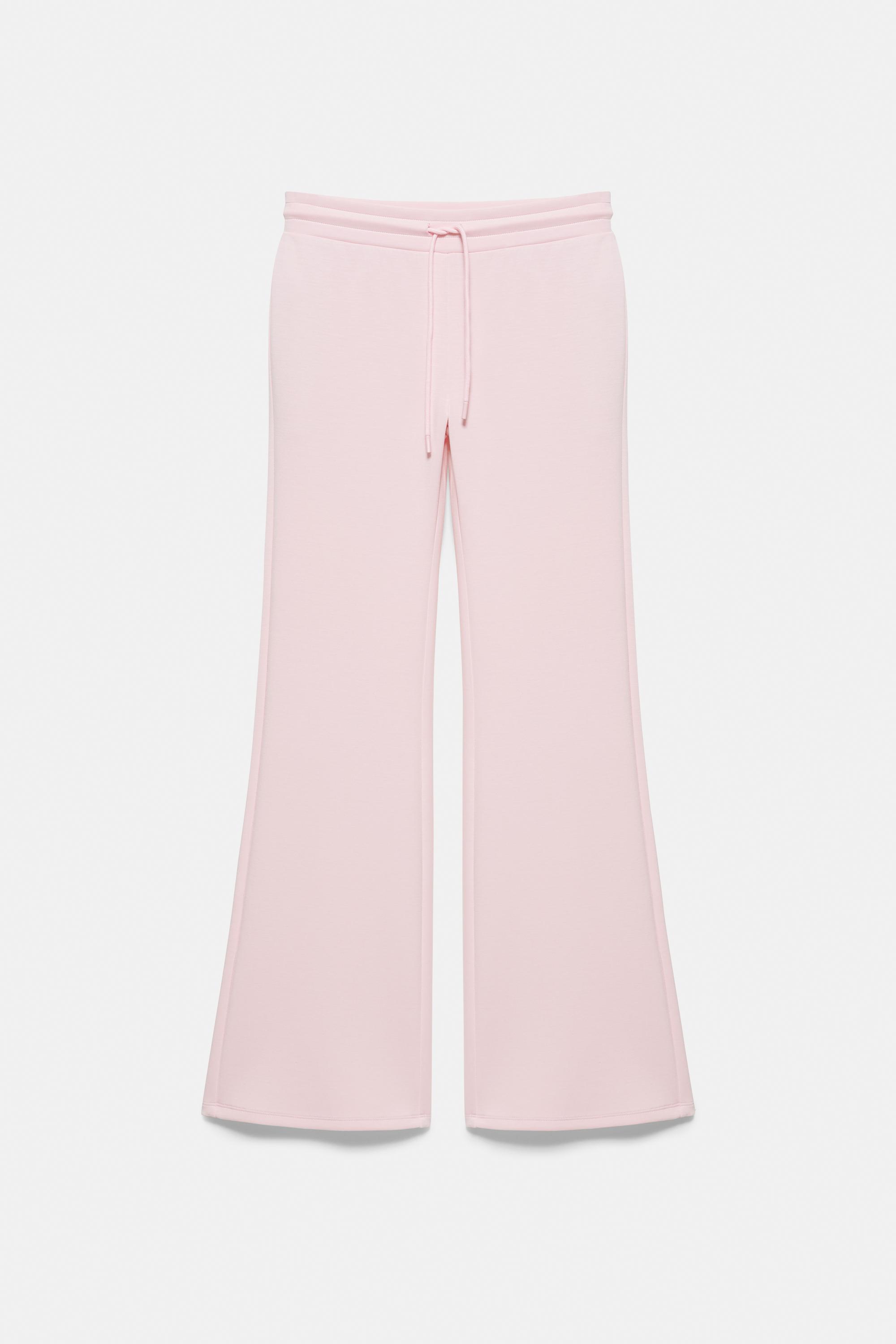 Modal flared trousers — Pastel pink