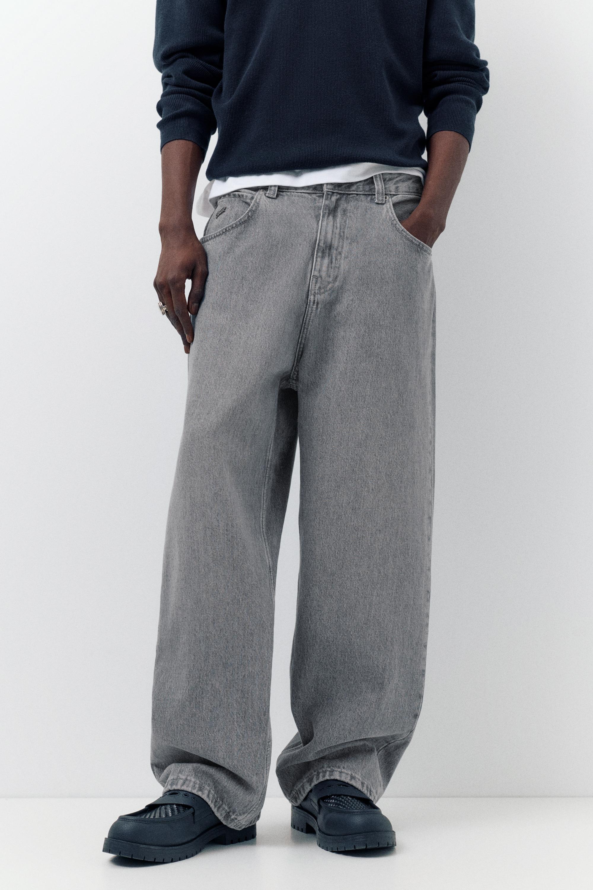 Relaxed fit baggy jeans — Pale grey