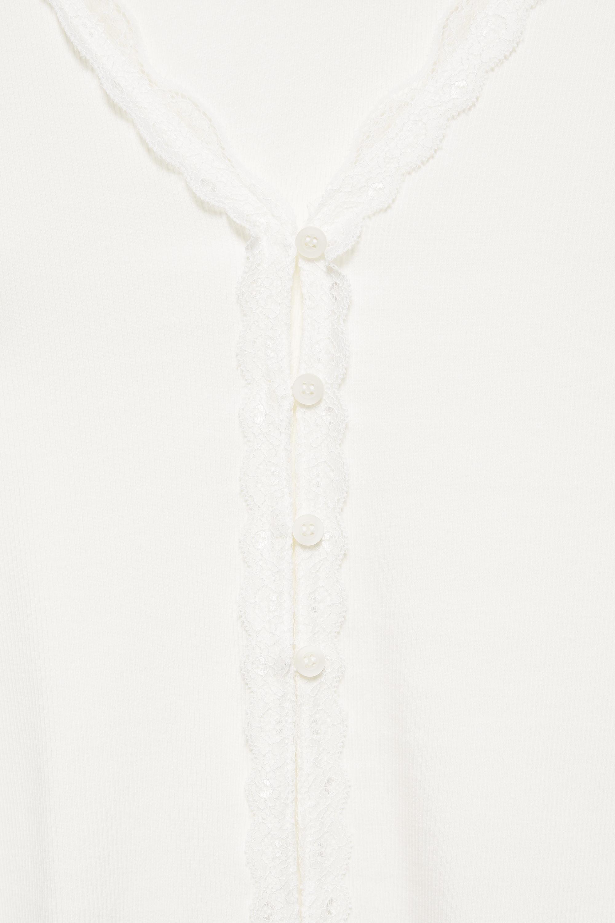 Buttoned lace T-shirt — Ice