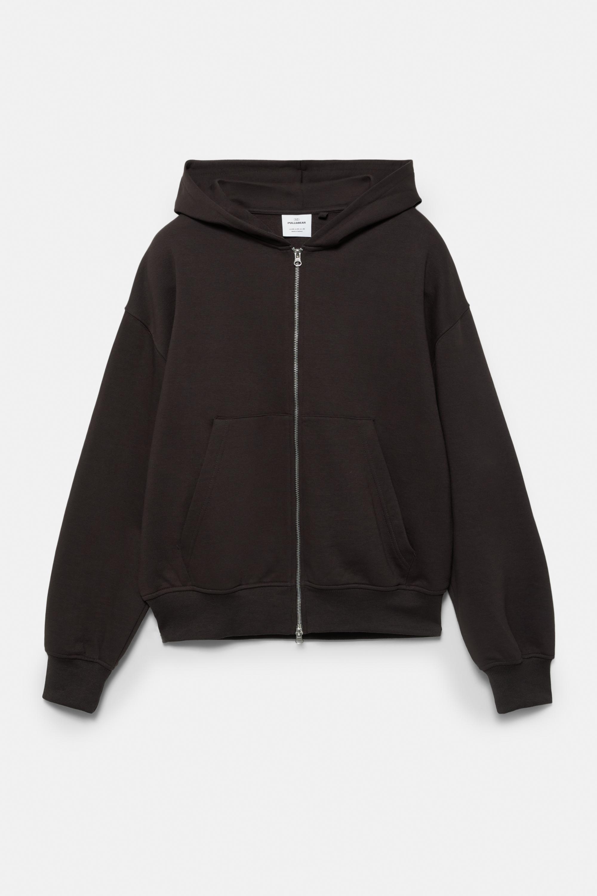 Hoodie with zipper — Brown