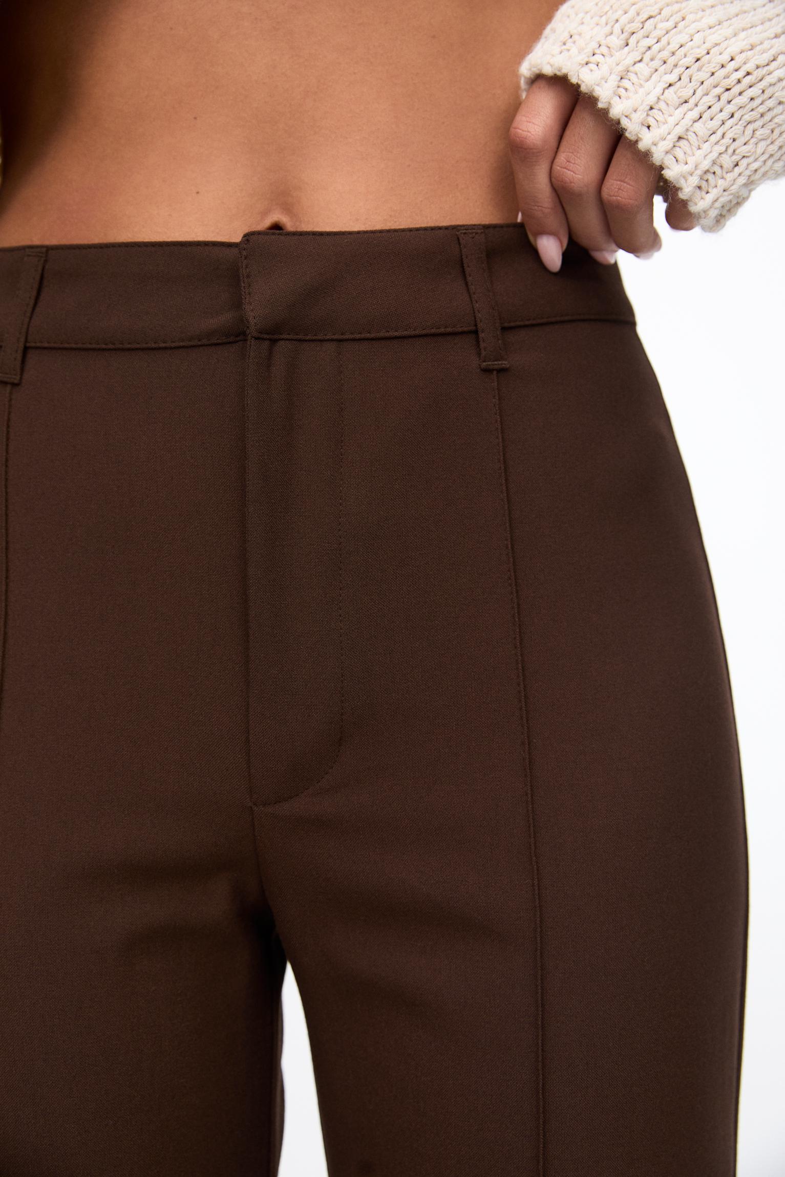 Smart trousers with seam detail — Brown