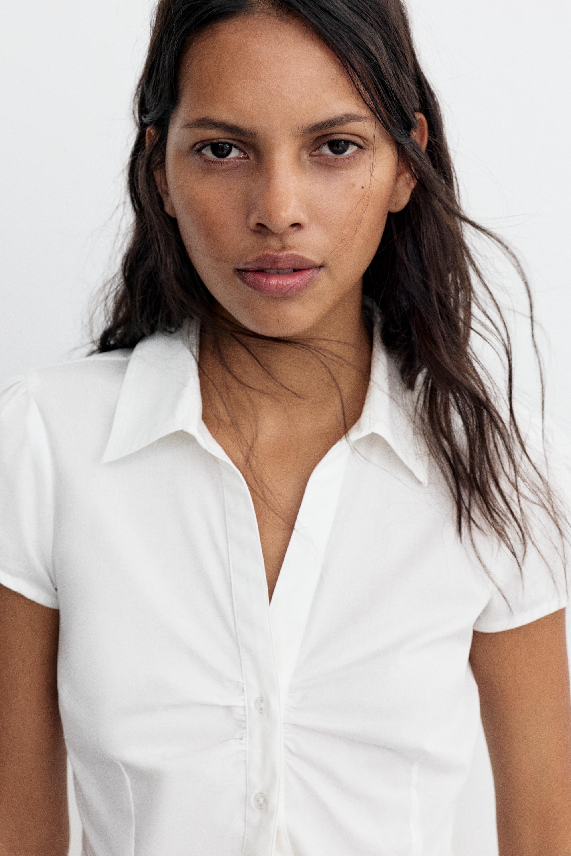 Slim fit short sleeve shirt — White