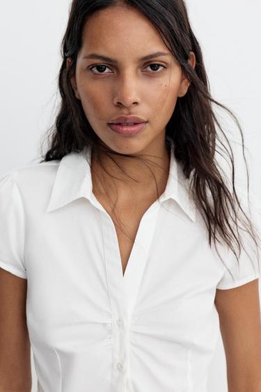 Slim fit short sleeve shirt — White 4