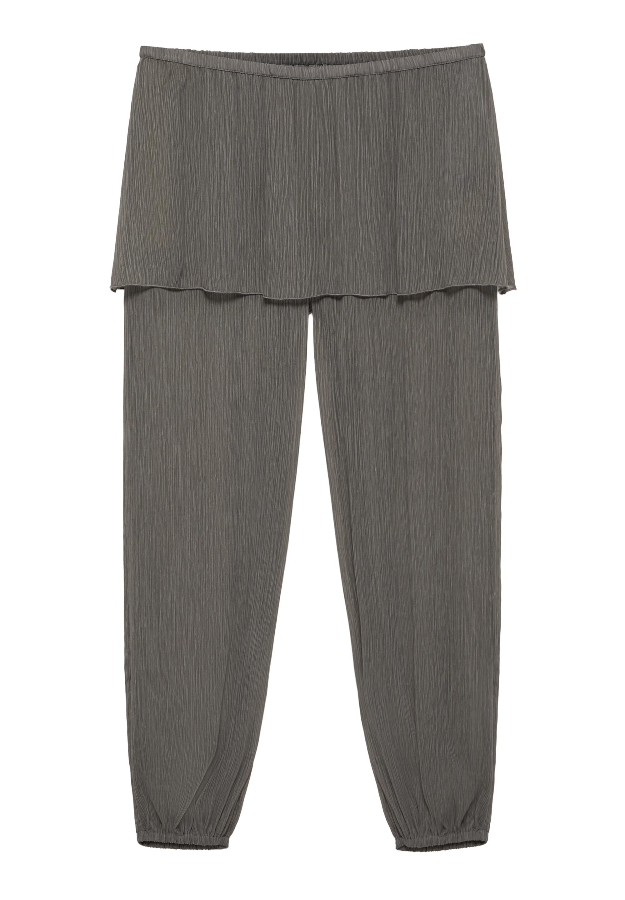 Sarouel trousers with skirt detail — Grey marl