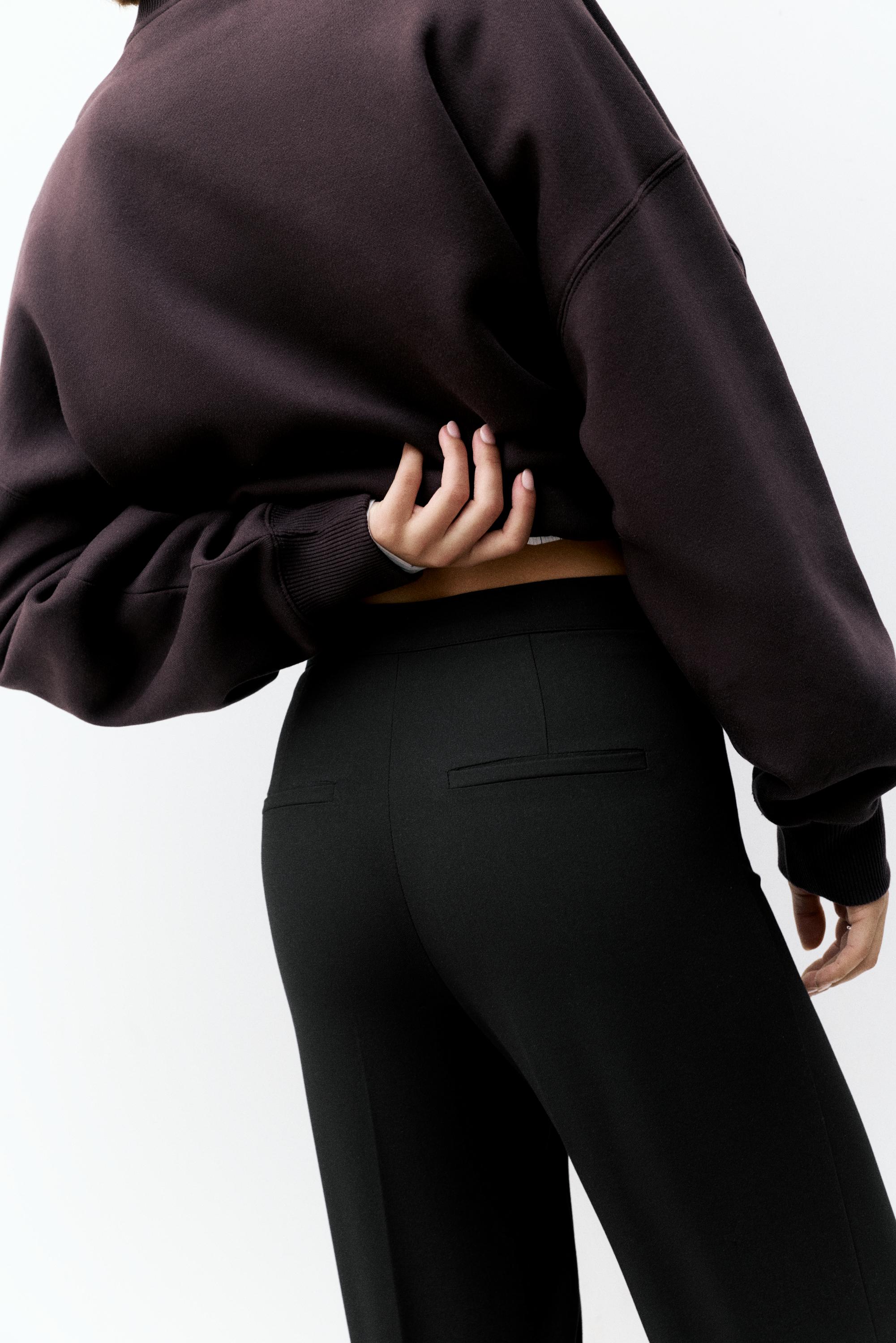 Straight-leg darted trousers — Black