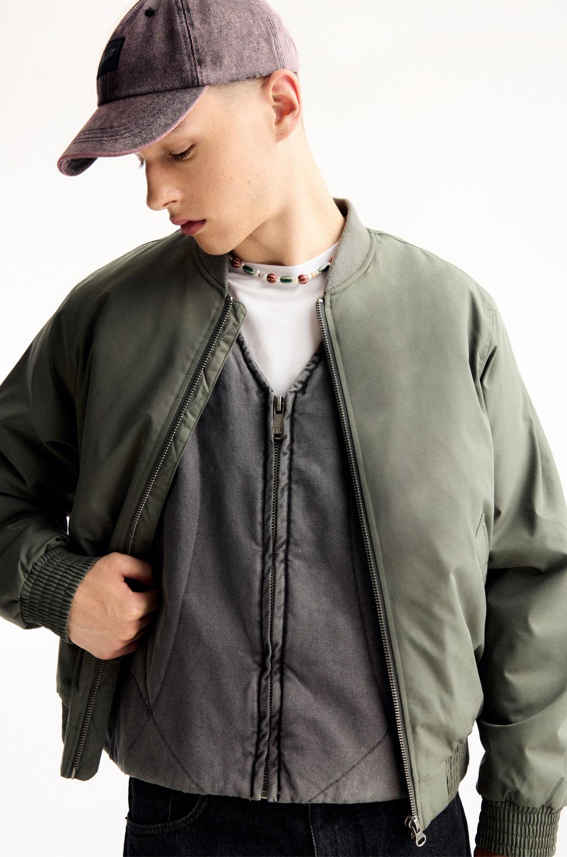 Leather Jacket Blouson Pull And Bear Homme Veste Cuir Homme Pull