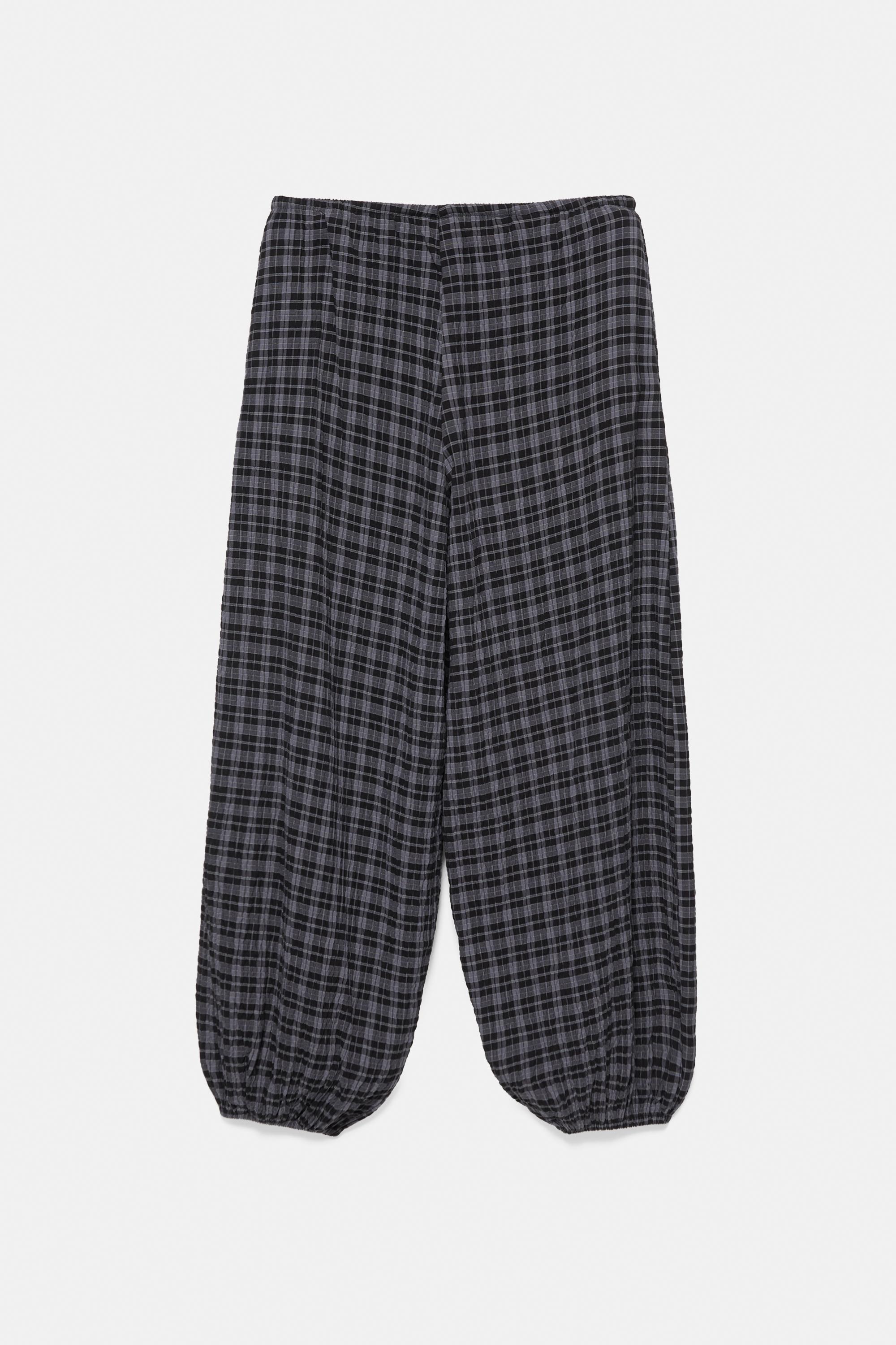 Check sarouel trousers — Anthracite grey