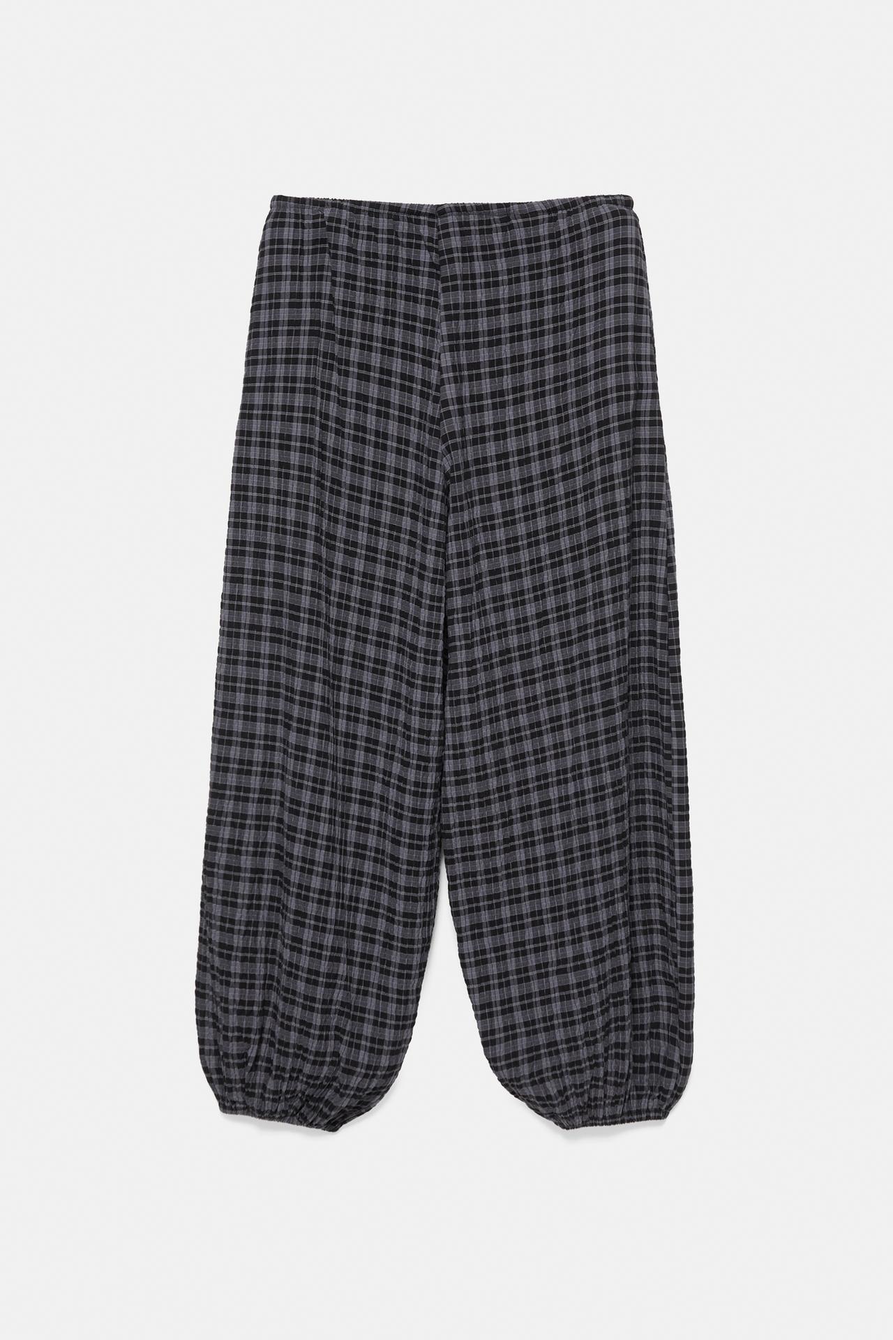 Check sarouel trousers — Anthracite grey