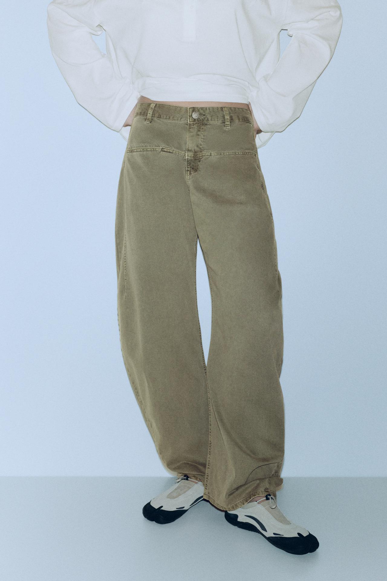 Low-rise balloon jeans — Khaki