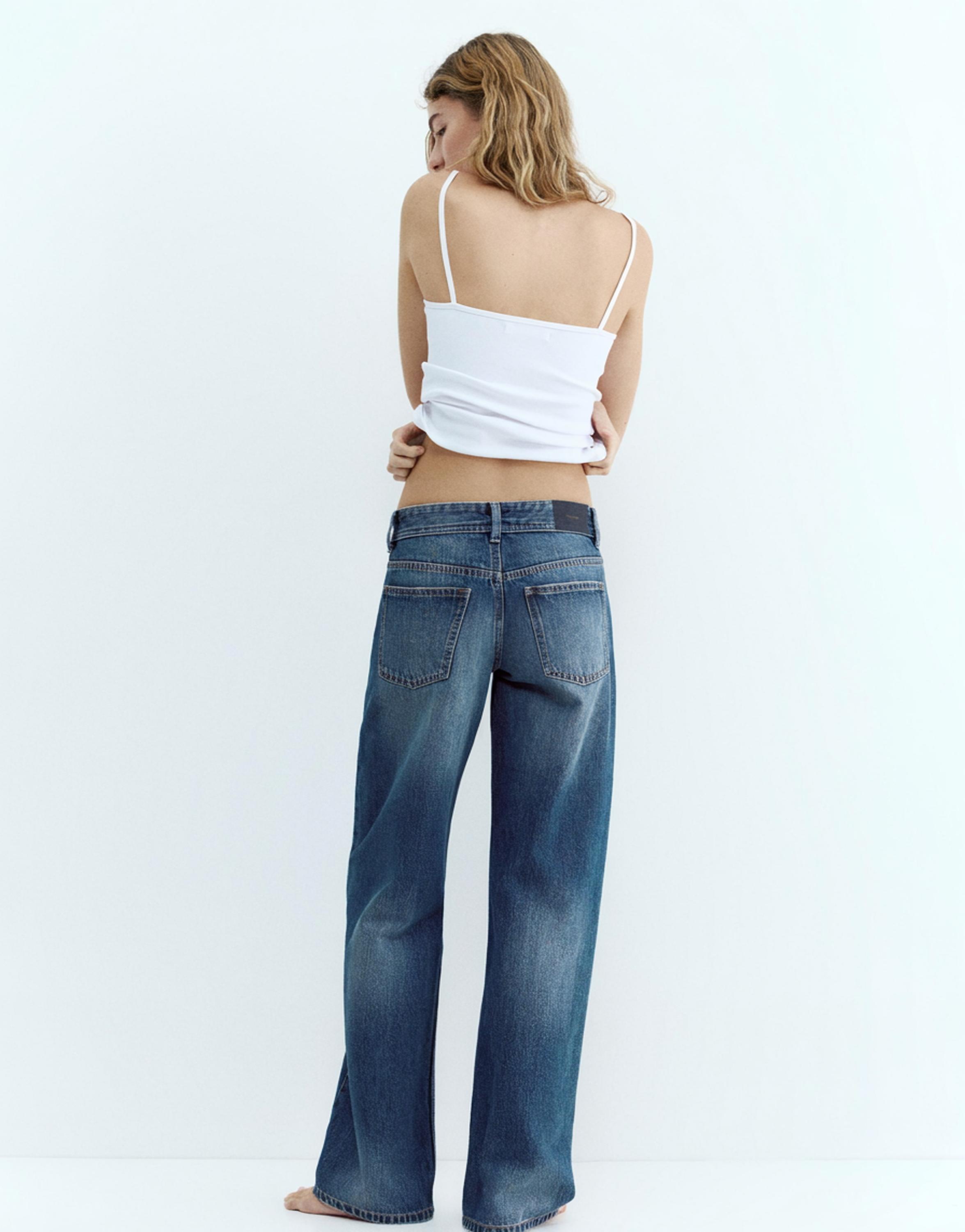 Low-rise straight-leg jeans — Dark blue