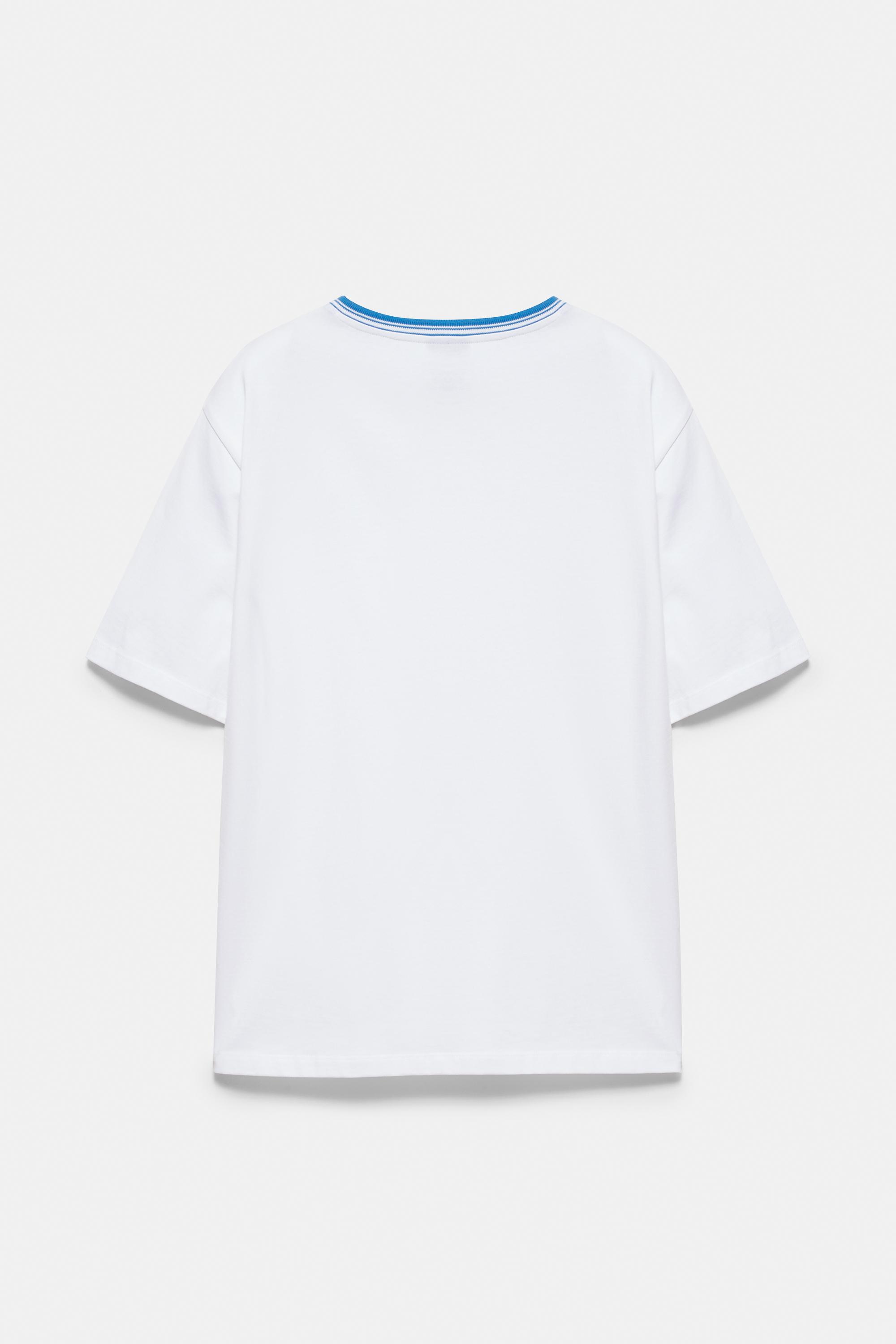 Embroidered slogan T-shirt — Off white