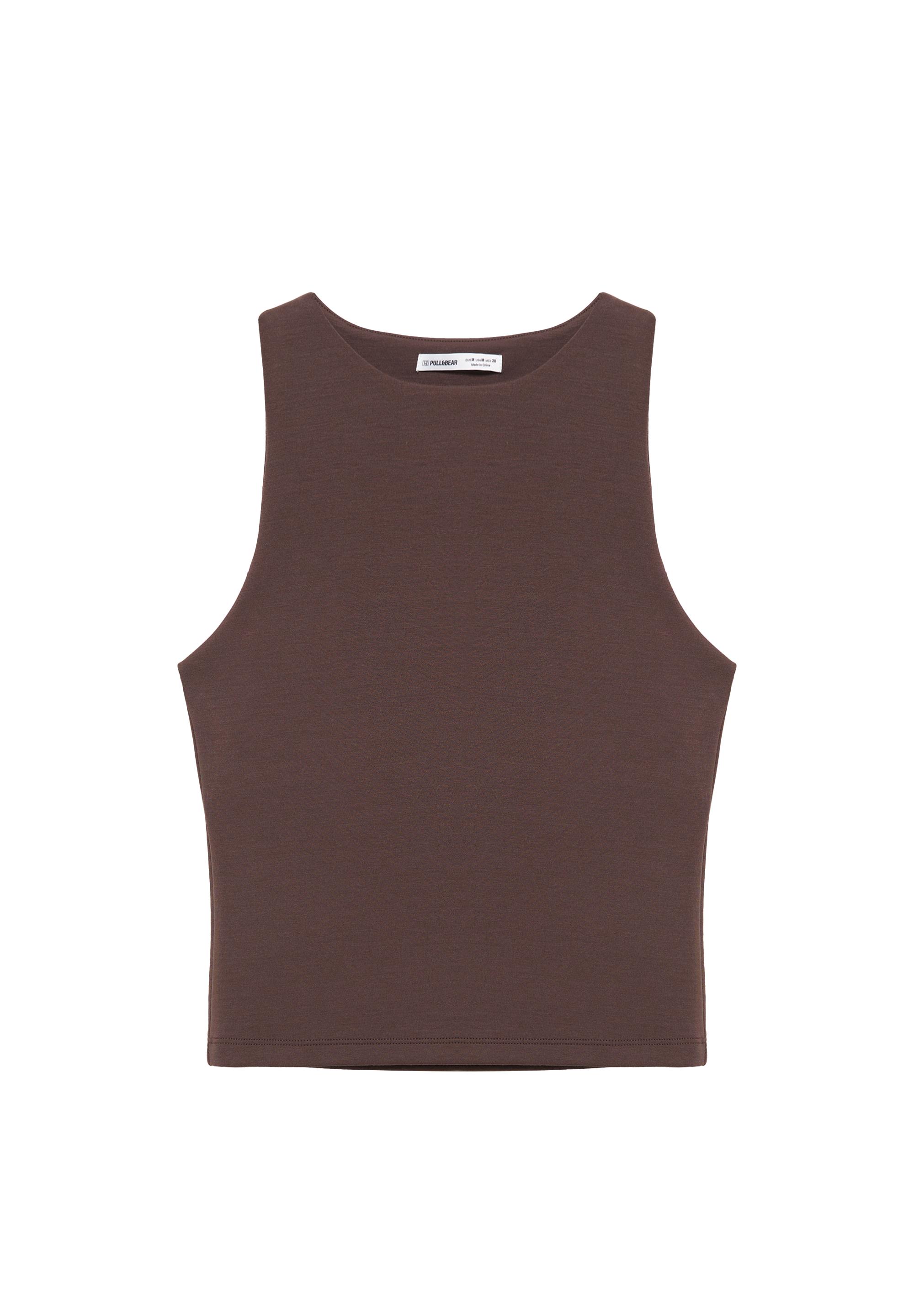 Soft-touch tank top — Brown