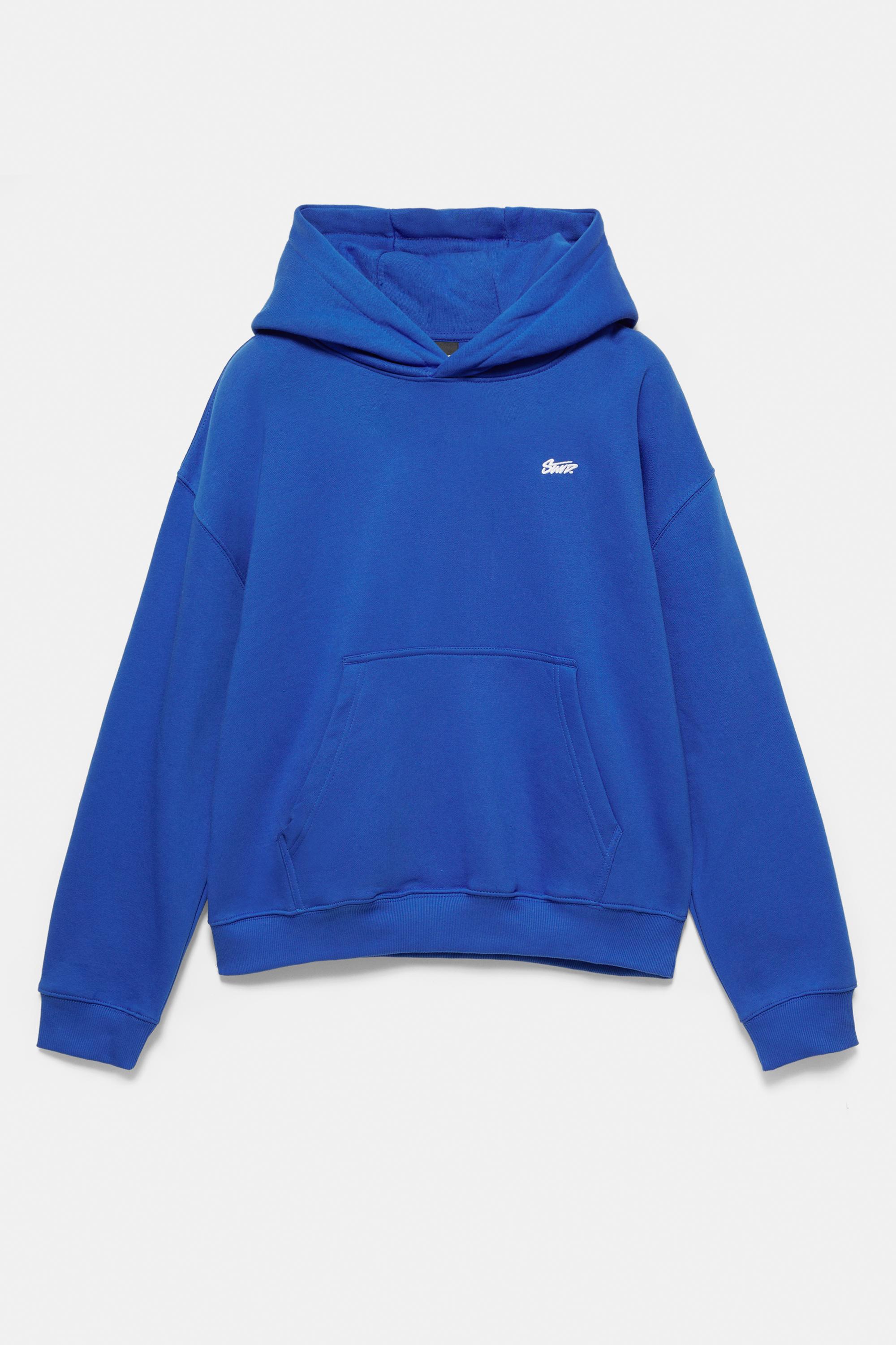STWD logo boxy hoodie — Deep blue