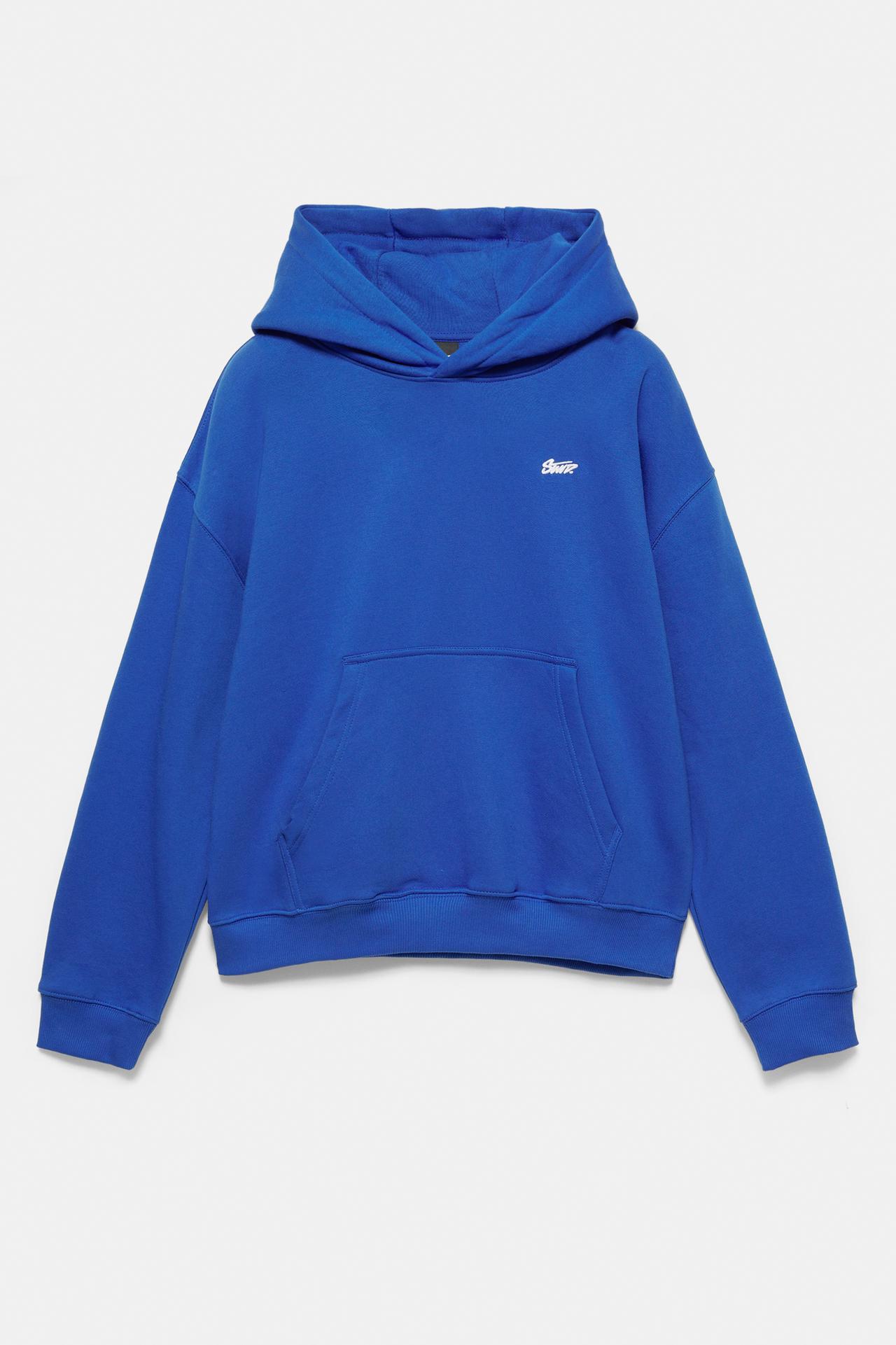 STWD logo boxy hoodie — Deep blue