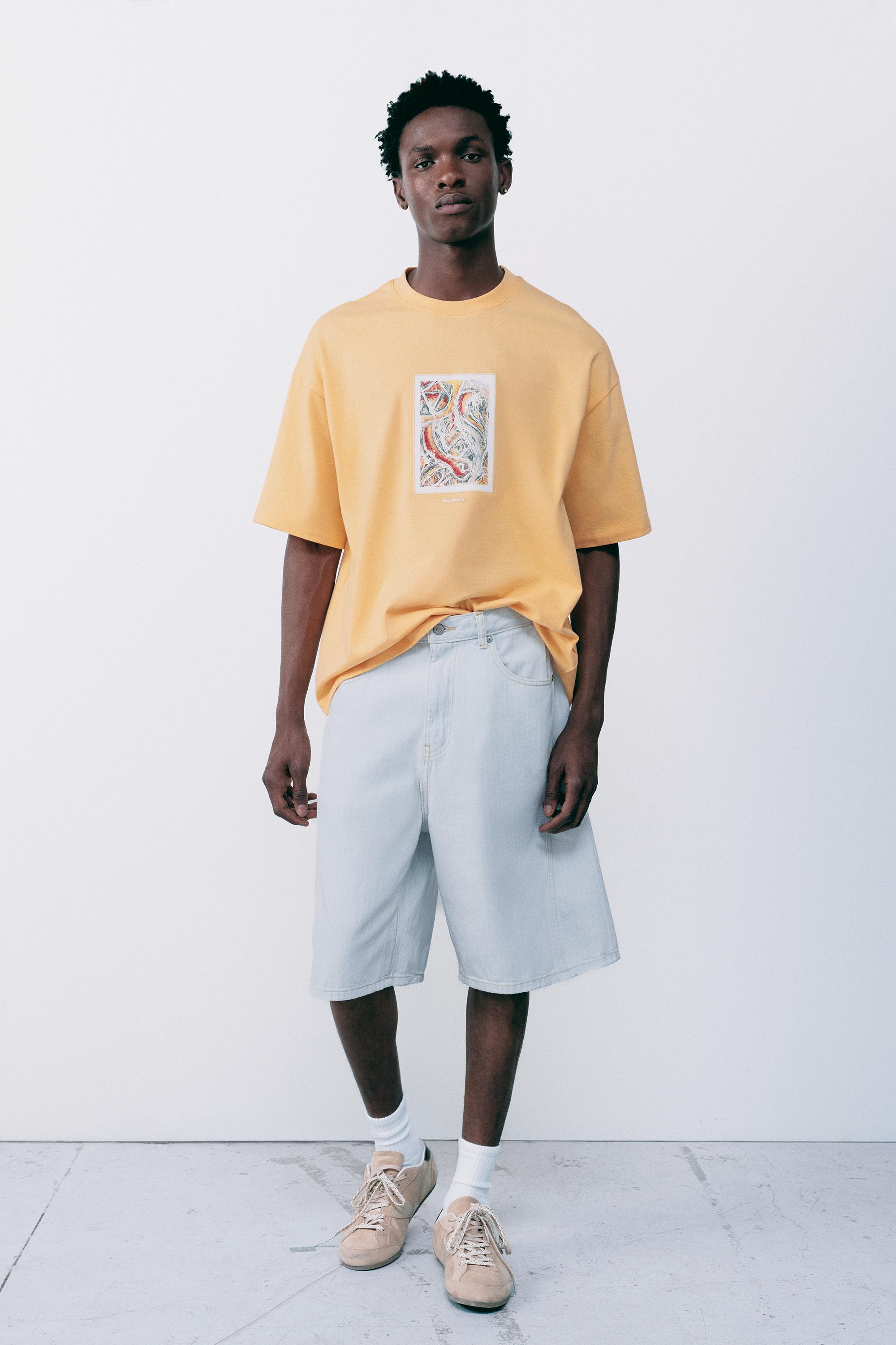 Relaxed-fit seam detail denim Bermuda shorts — Blue