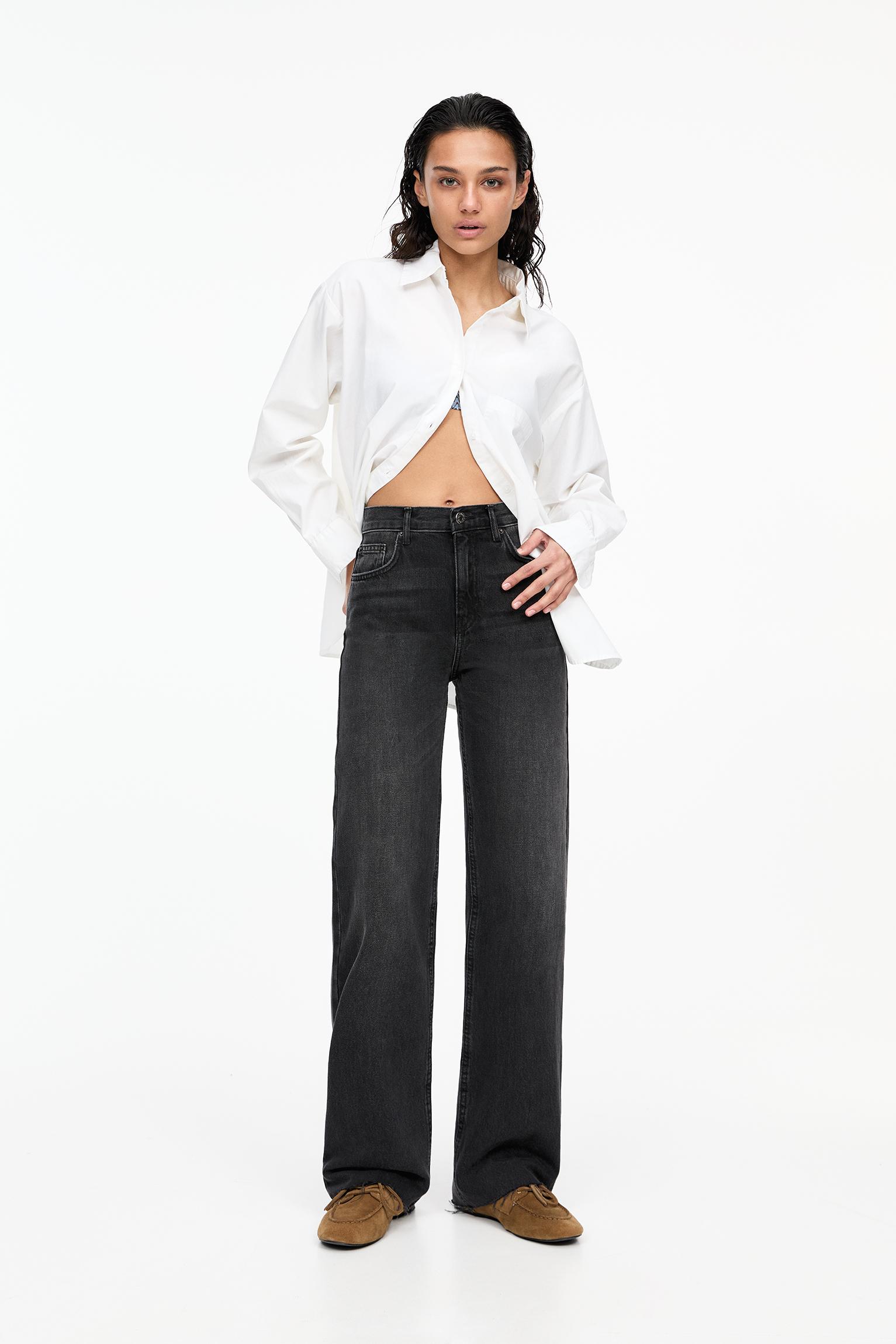 Straight-Leg-Jeans Mit Hohem Bund