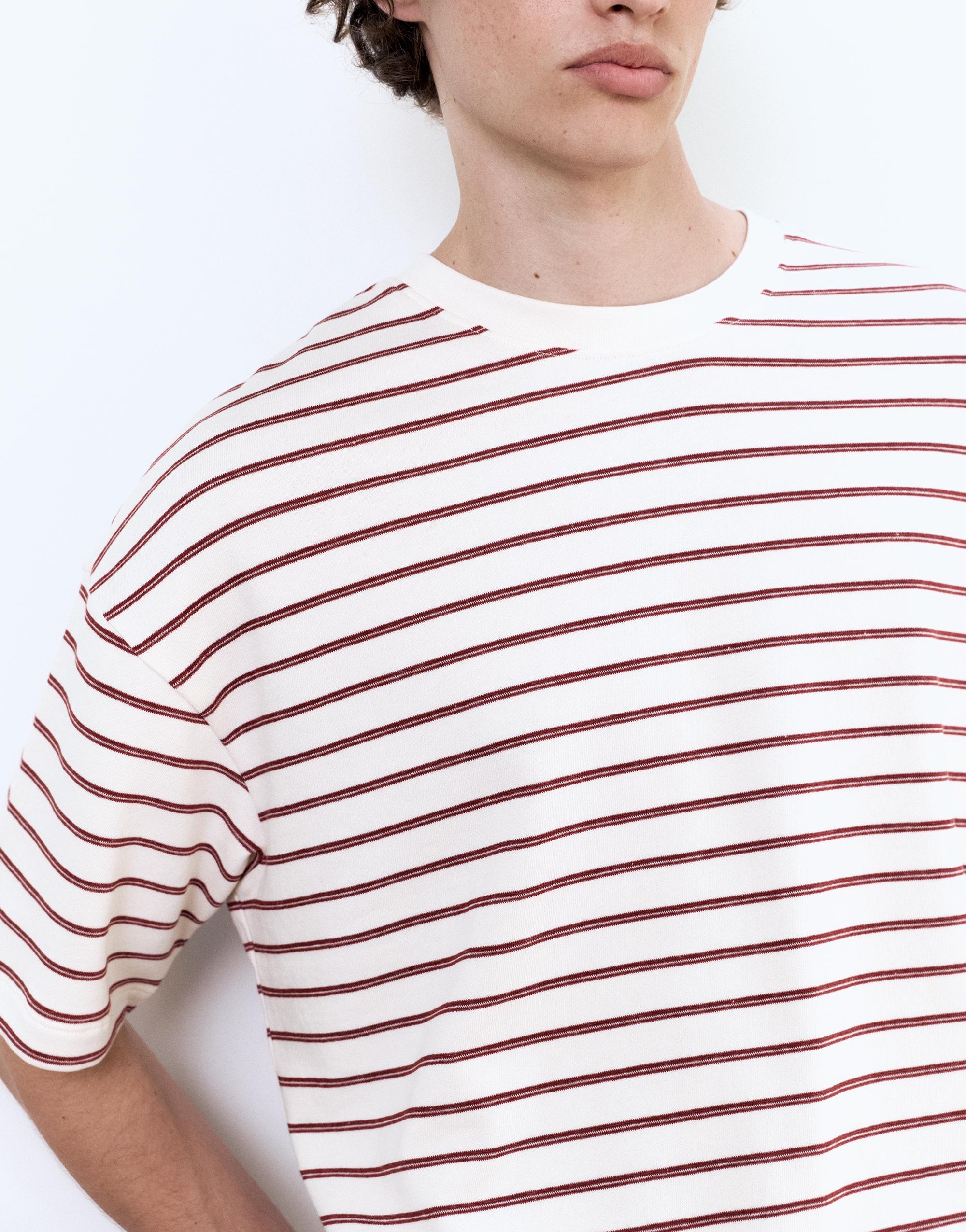 Striped boxy-fit T-shirt — Off white