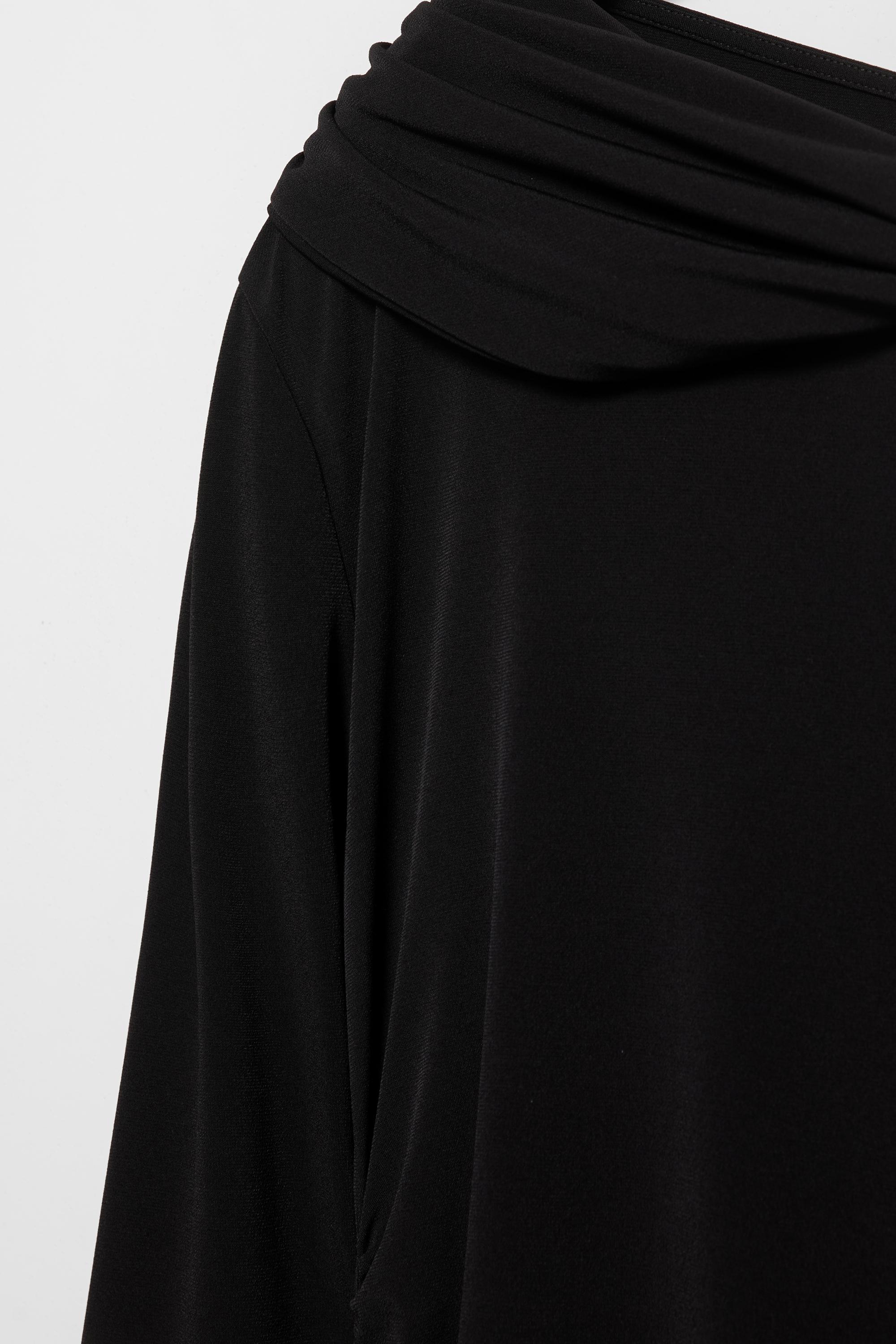 Bardot neckline midi dress — Black