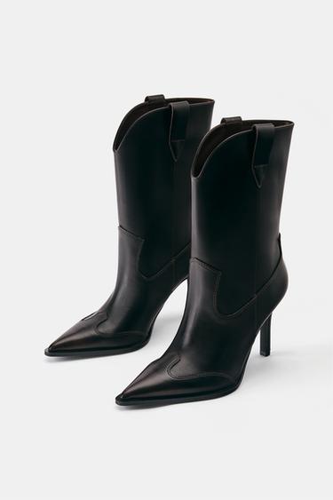 Cowboy heel ankle boots — Brown 3