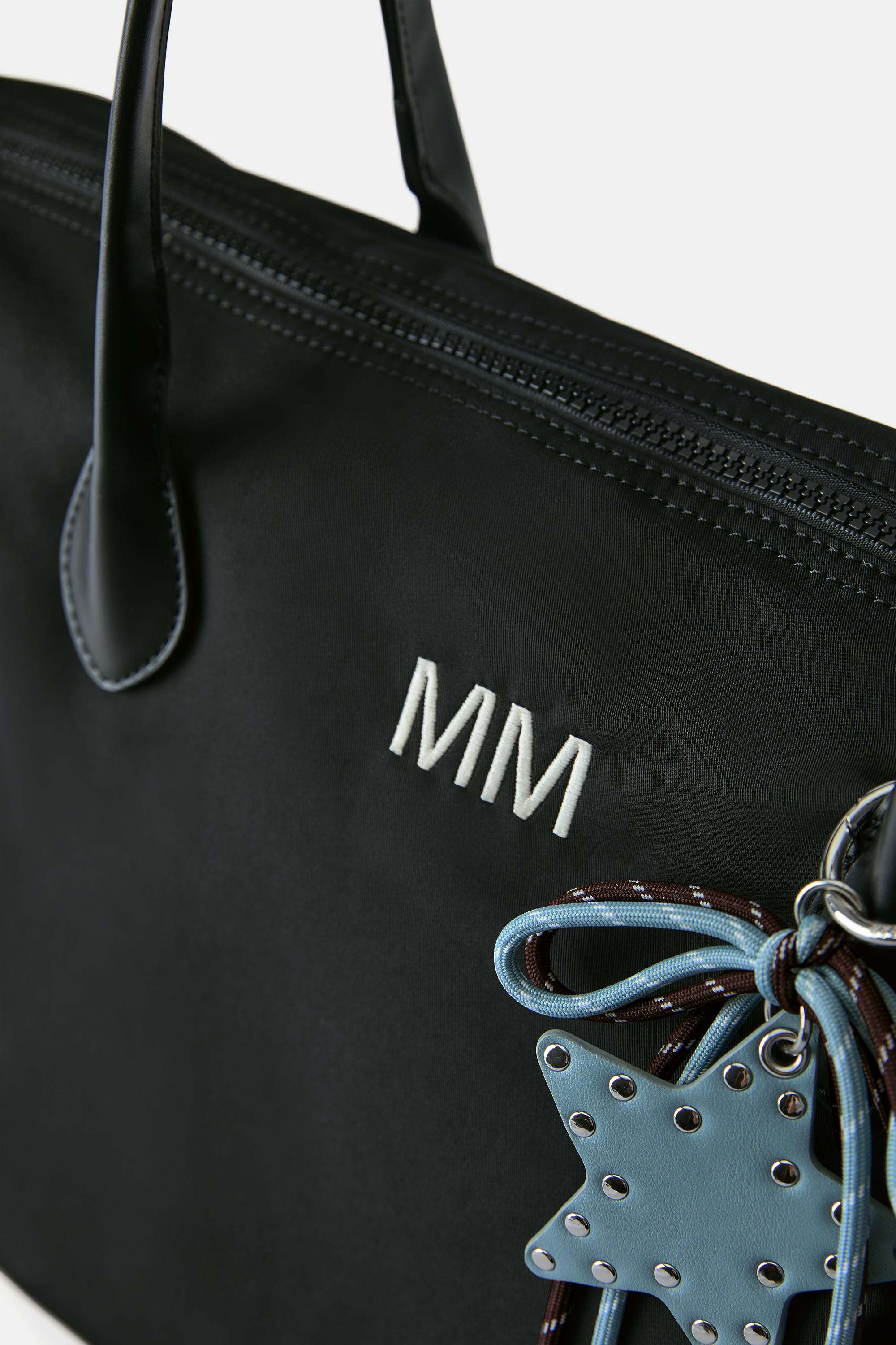 Embellished nylon tote bag — Black