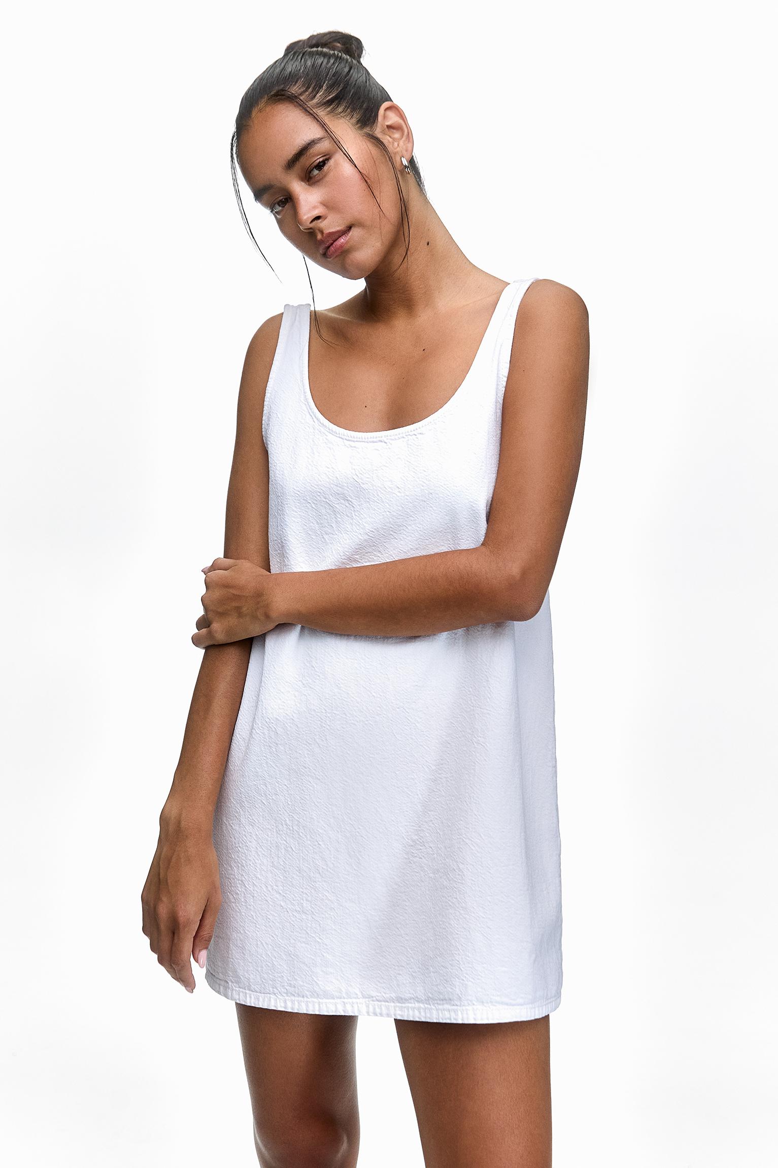 Pull and bear white dress best sale