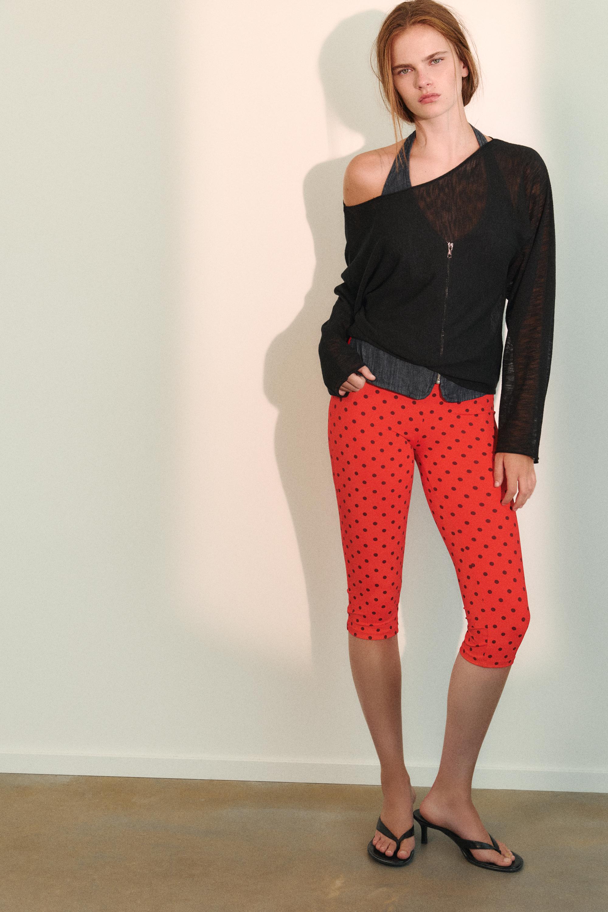 Polka dot capris — Red