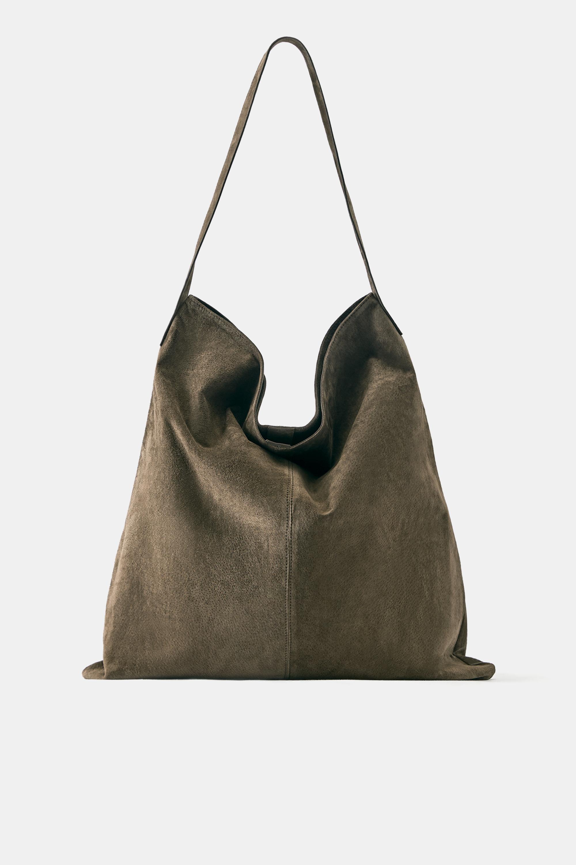 Leather tote bag — Brown