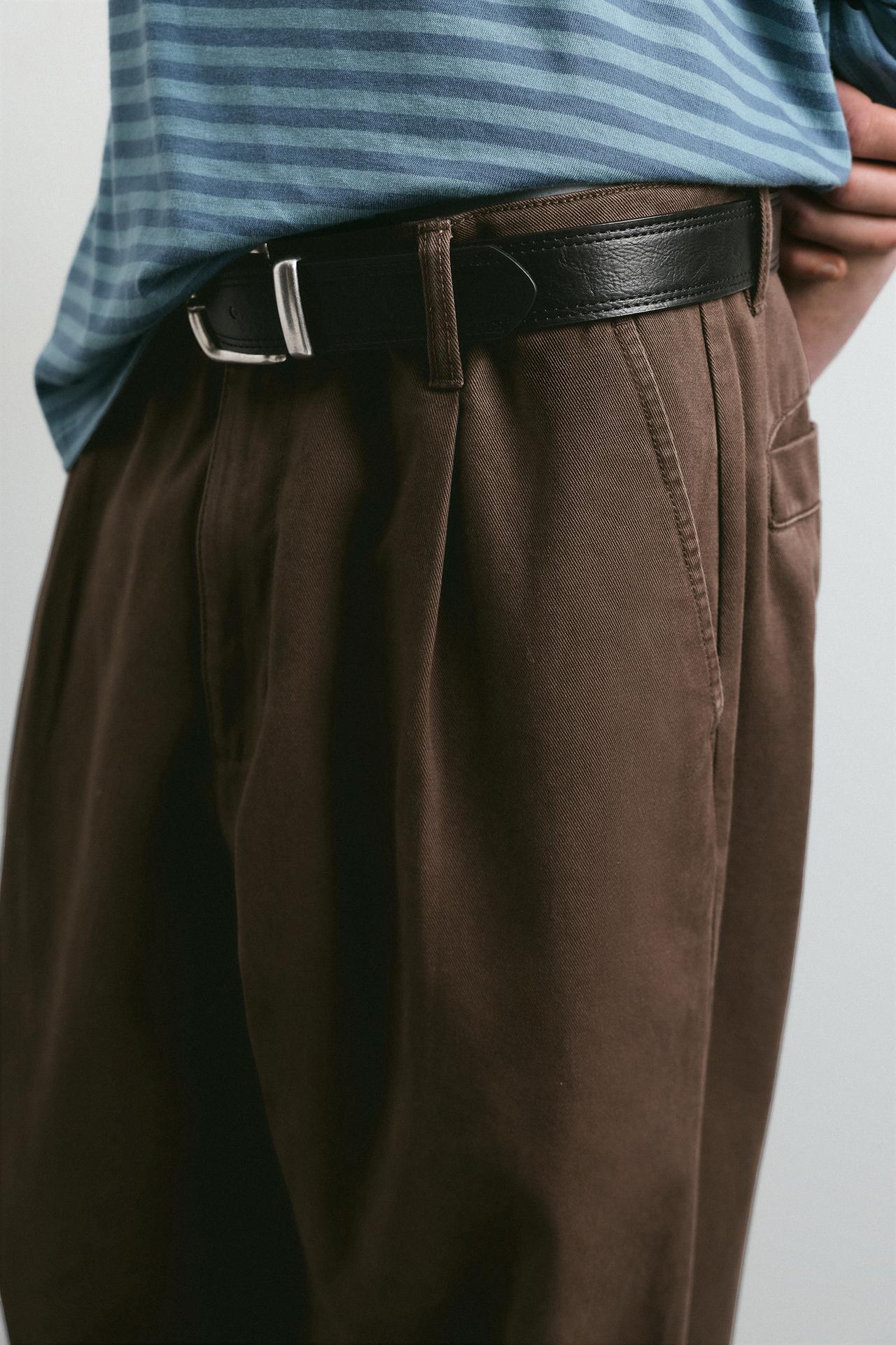 Baggy darted chinos — Brown