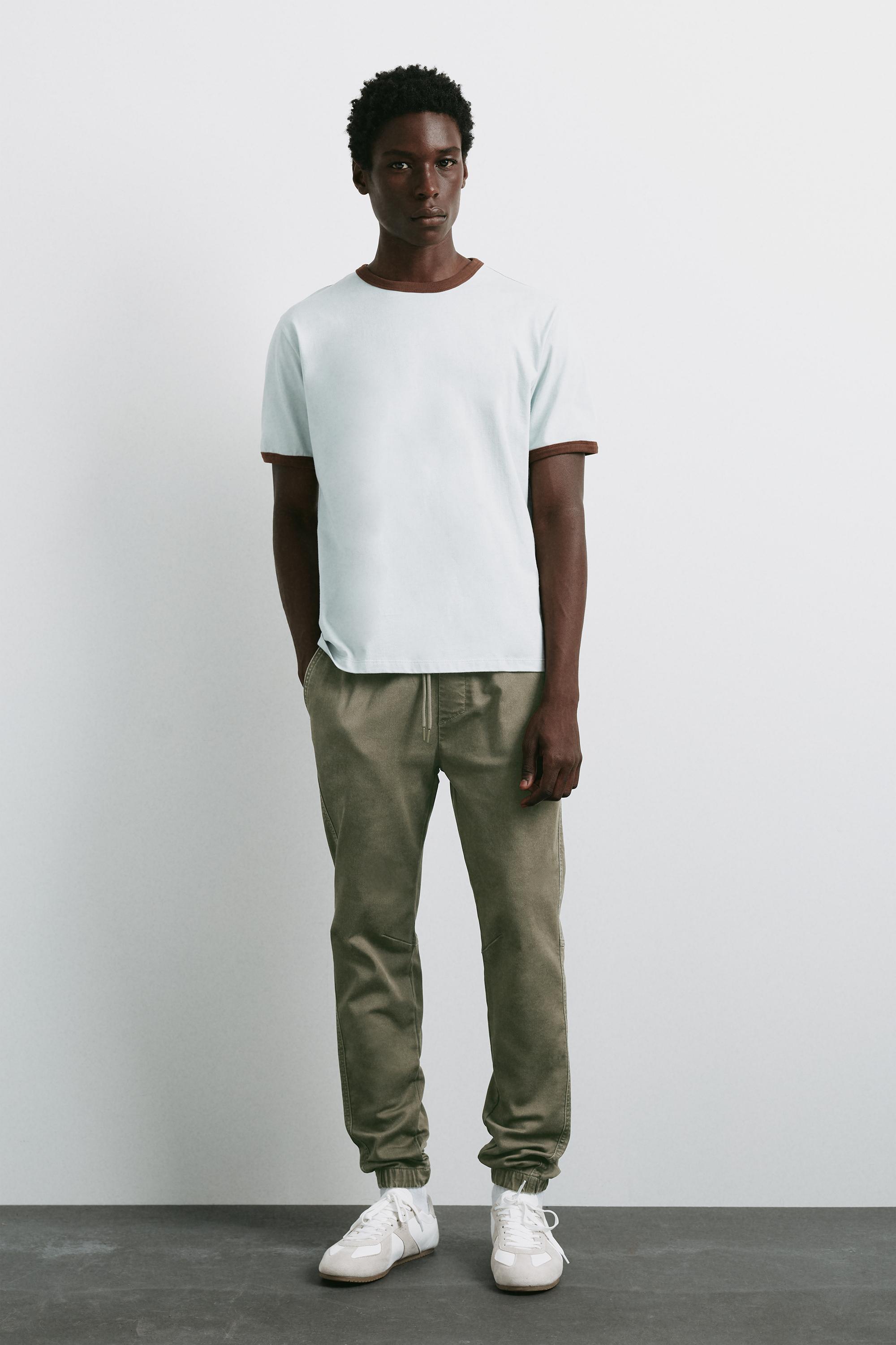 Regular fit jogging trousers — Dark khaki