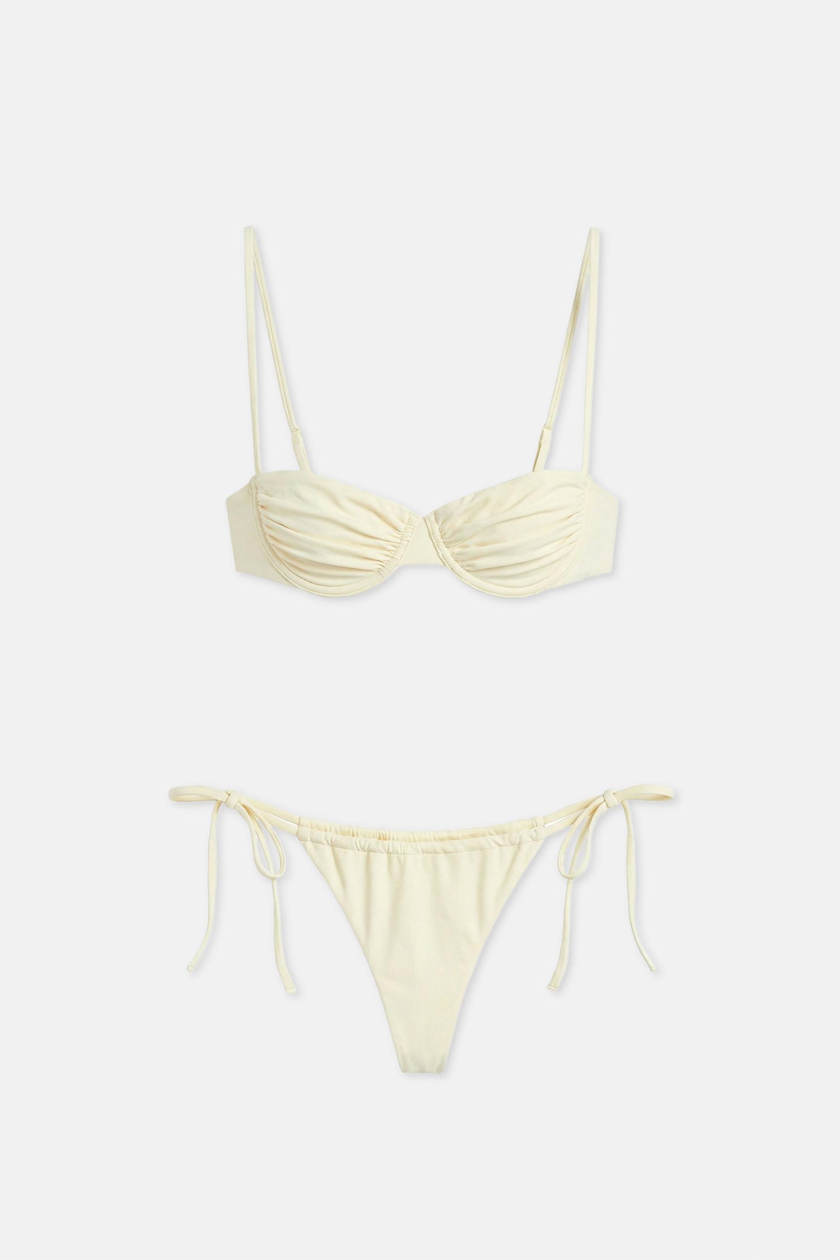 Balconette bikini top — Pastel yellow