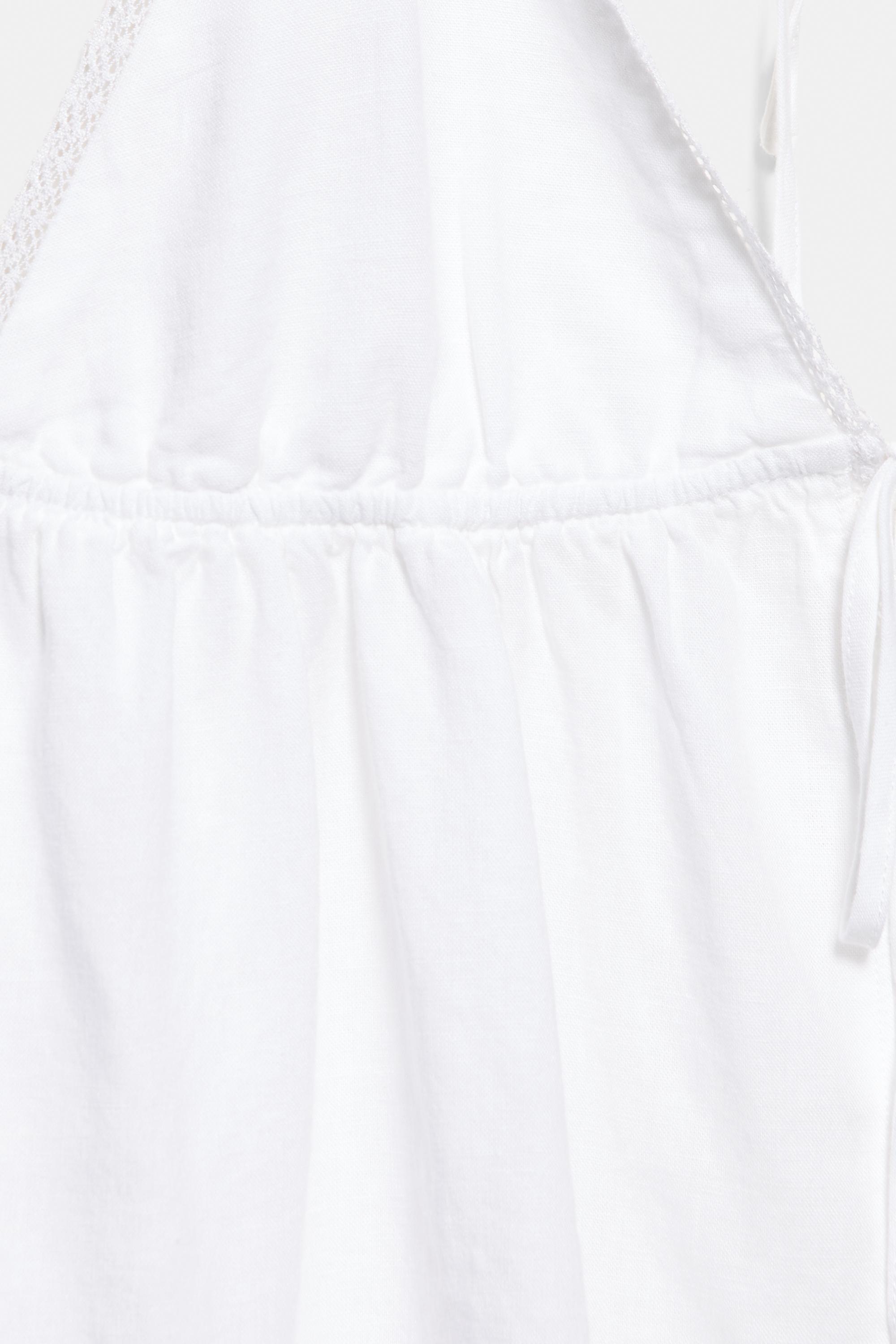 Linen blend halter top — White