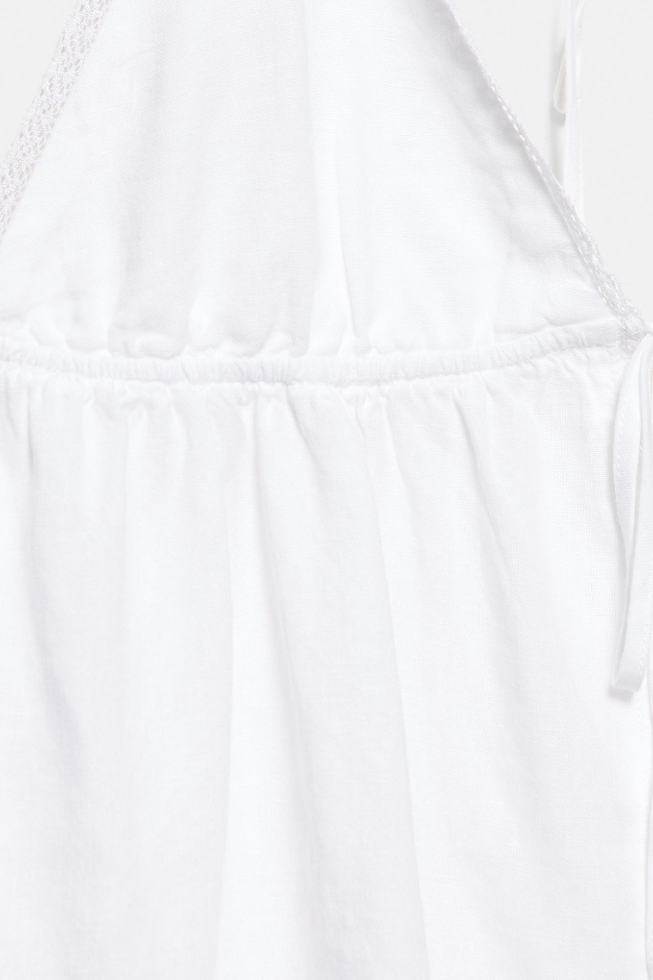 Linen blend halter top — White